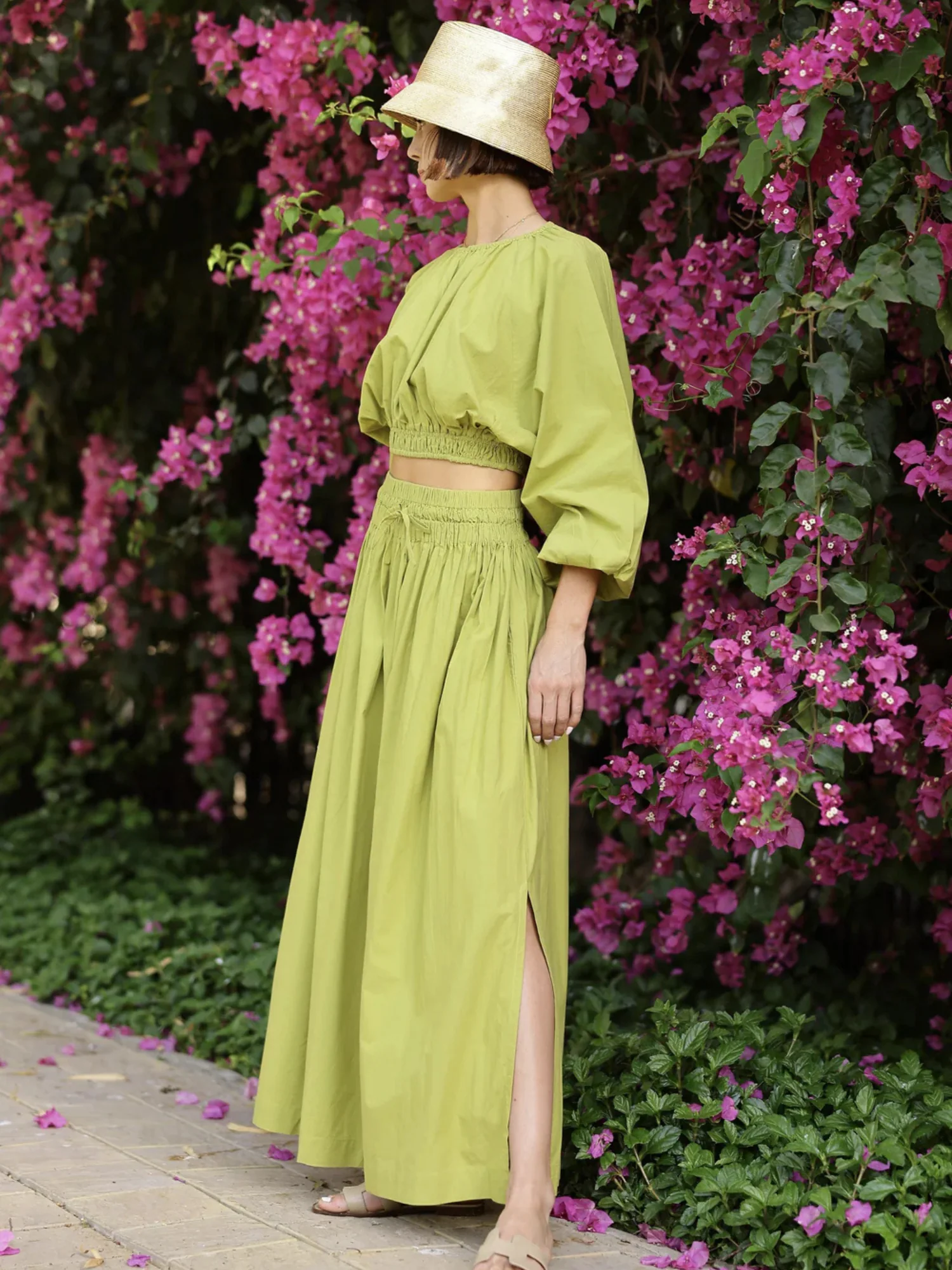 Newport Top in Sweet Lime Stripe - Image 3