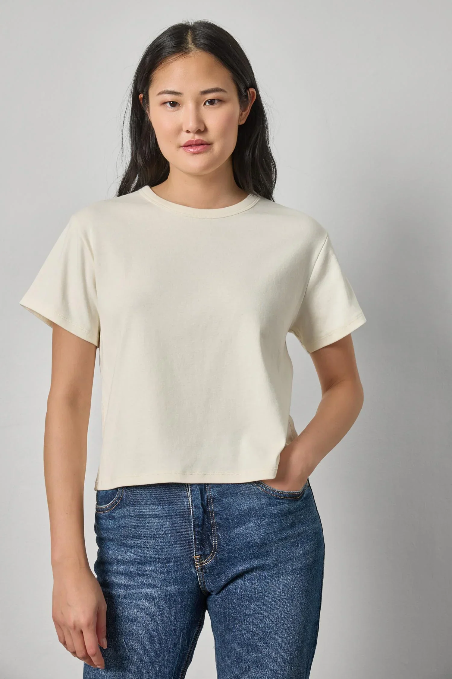 Organic Boxy Tee in Rope - Image 3