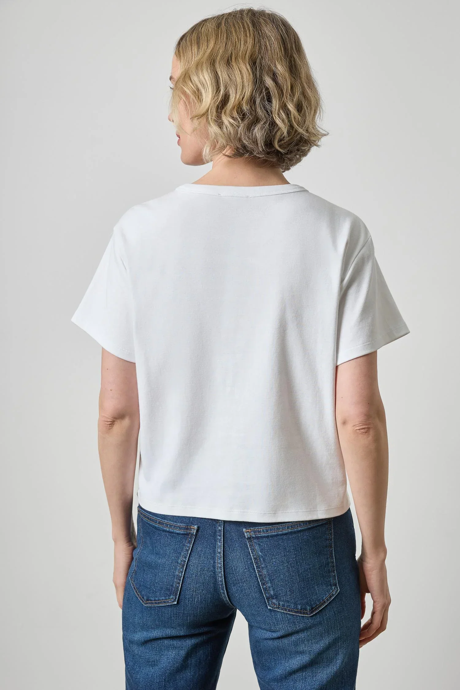 Organic Boxy Tee in White - Image 2