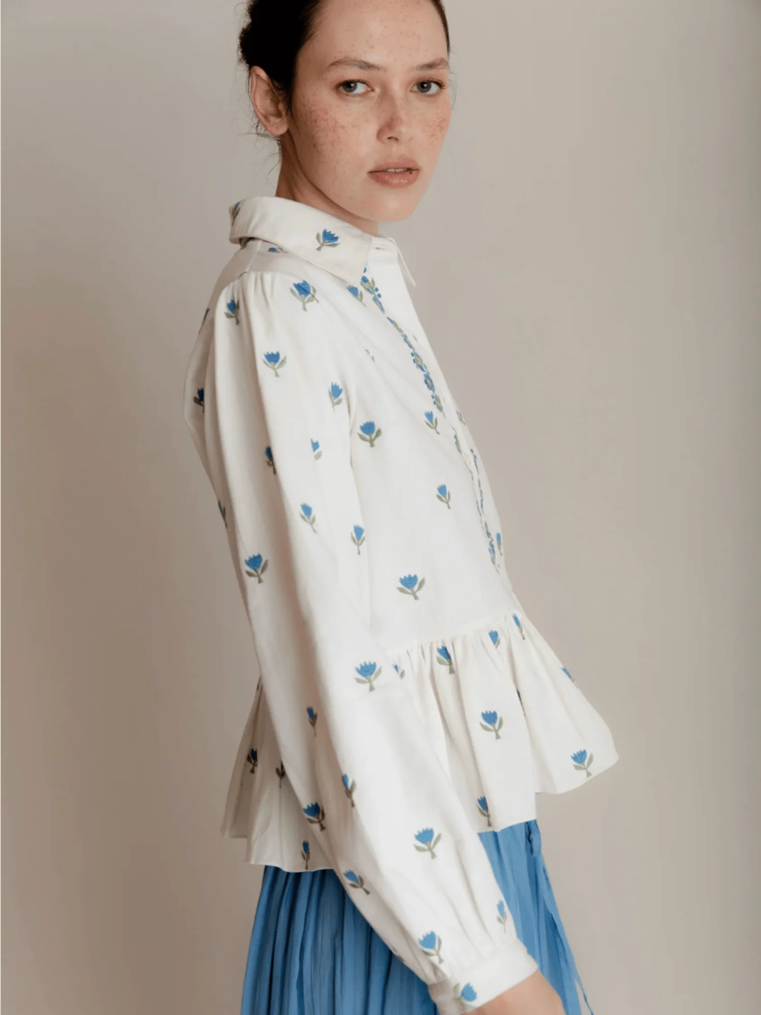 Pascale Shirt in Aegean Embroidery - Image 2