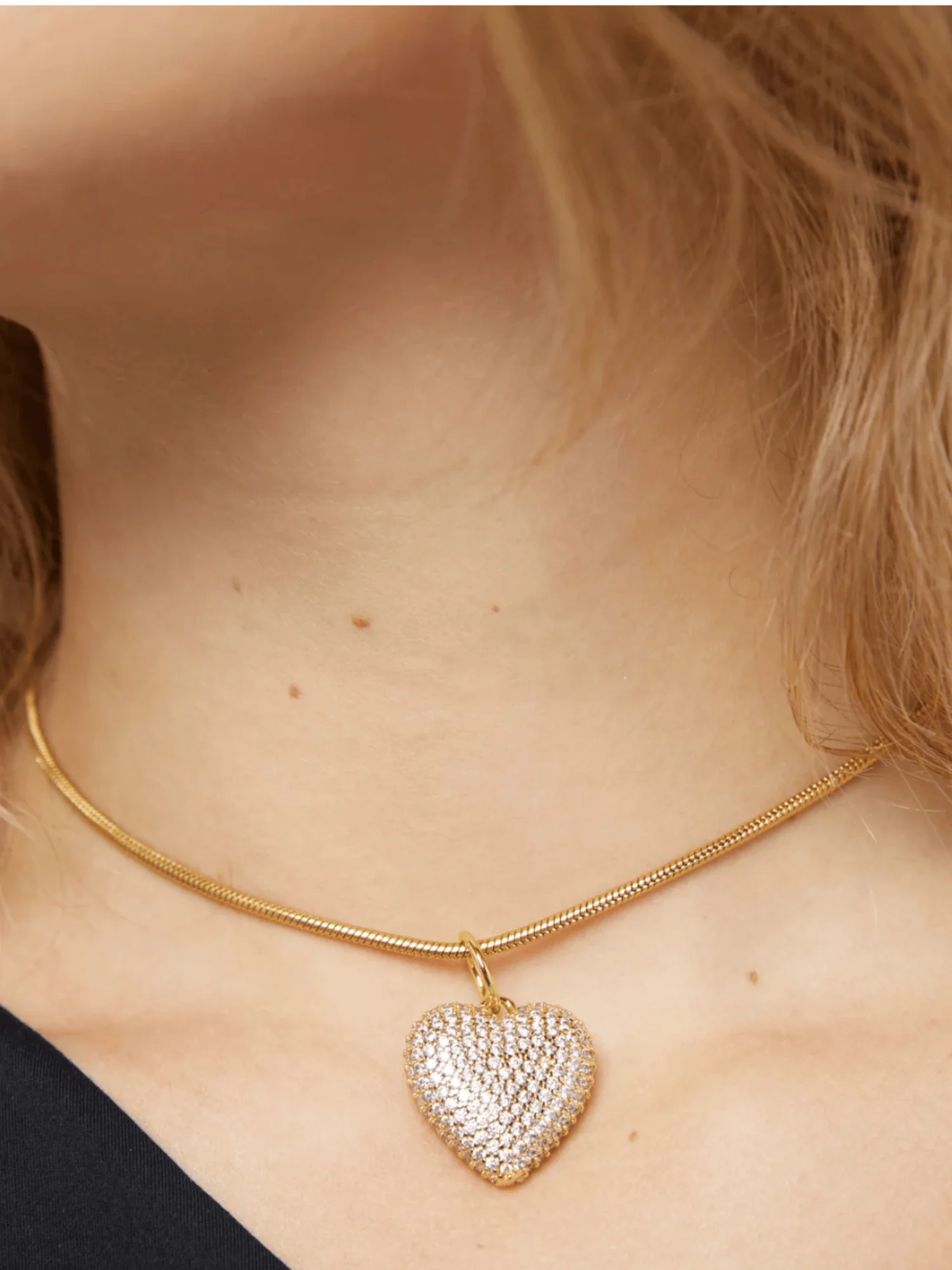Pave Puffy Heart Pendant - Image 2