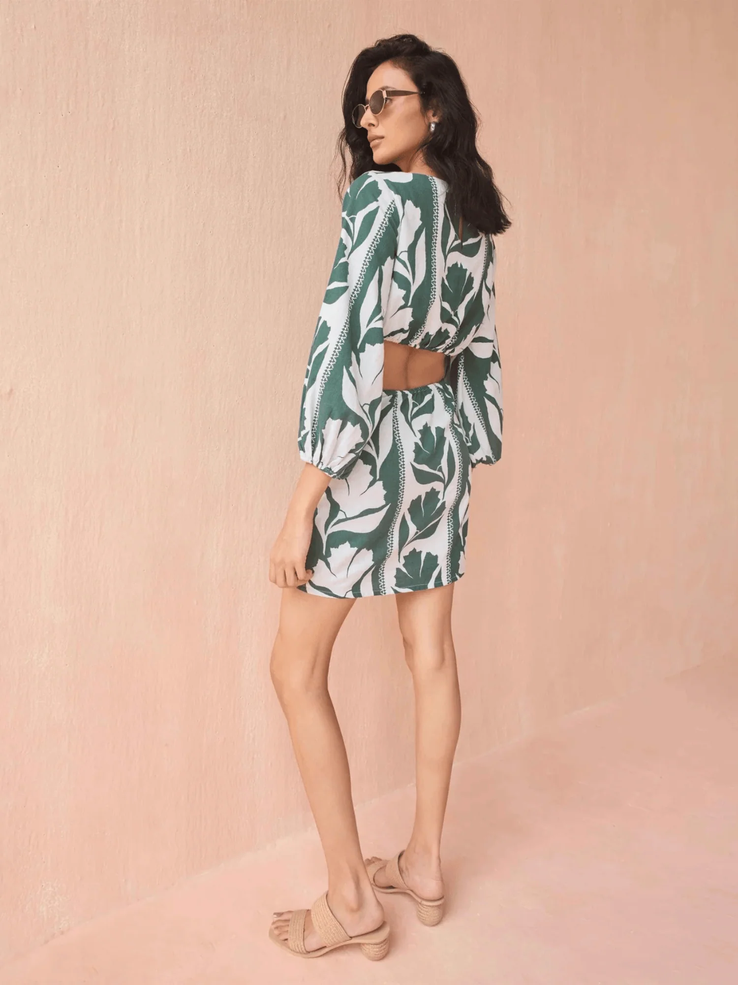 Peyton Mini Dress in Gwenn Palm - Image 2