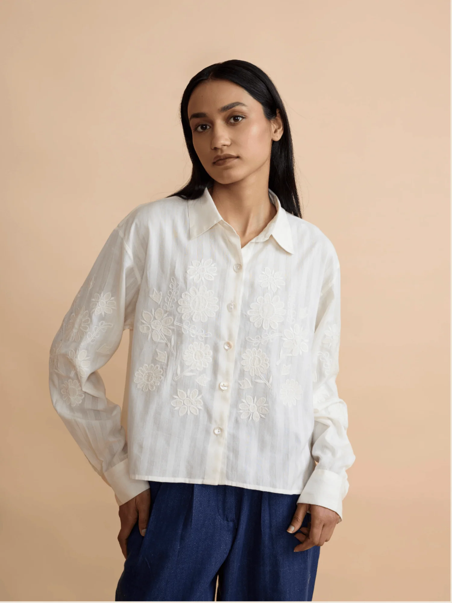 Phoebe Shirt in Ottoman Applique - Image 2