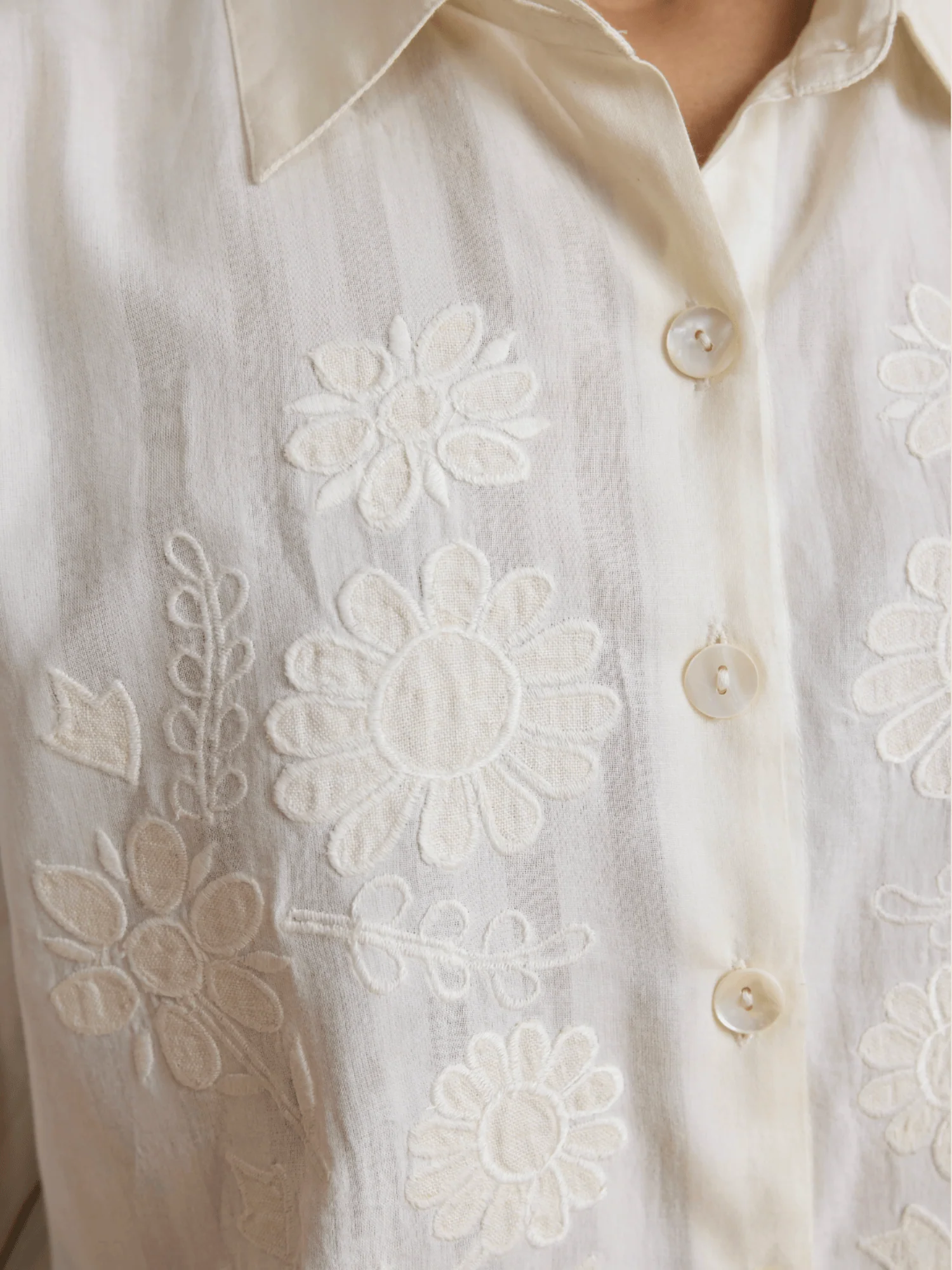 Phoebe Shirt in Ottoman Applique - Image 4
