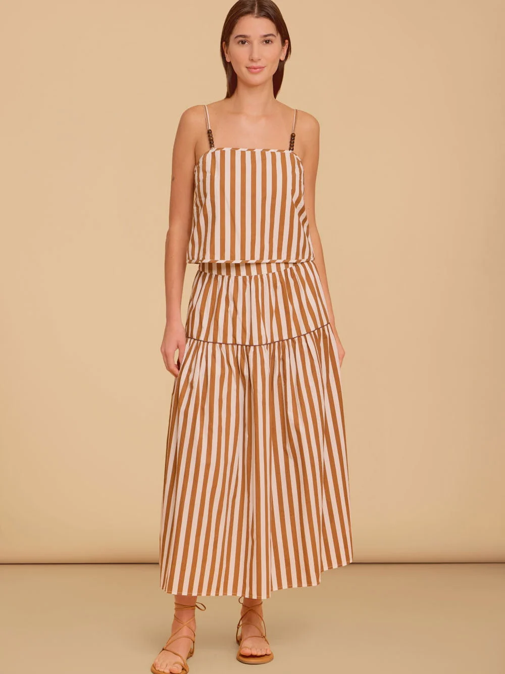 Quinn Skirt in Tuck Stripes