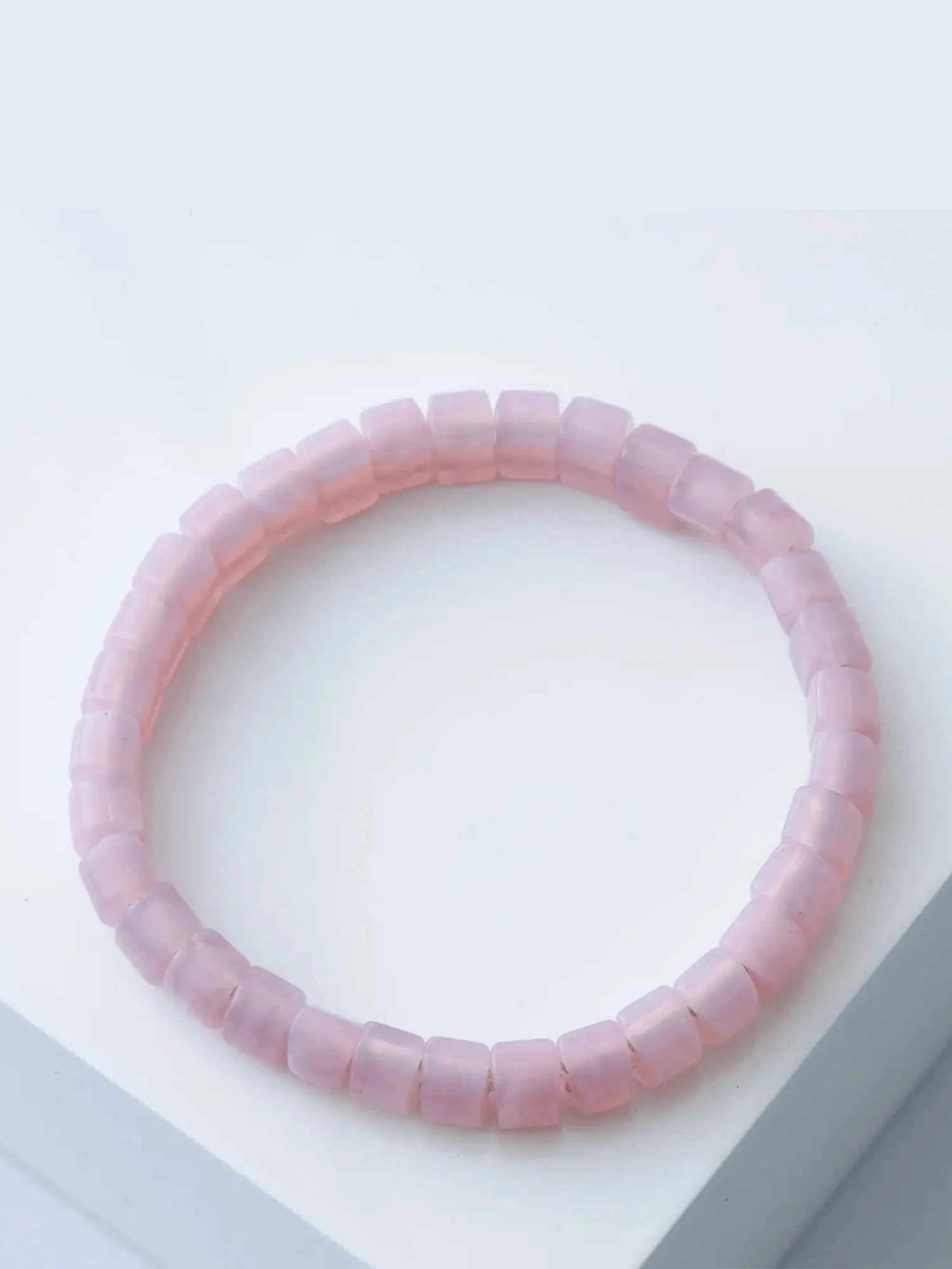 Rose Opaque Glass Bracelet