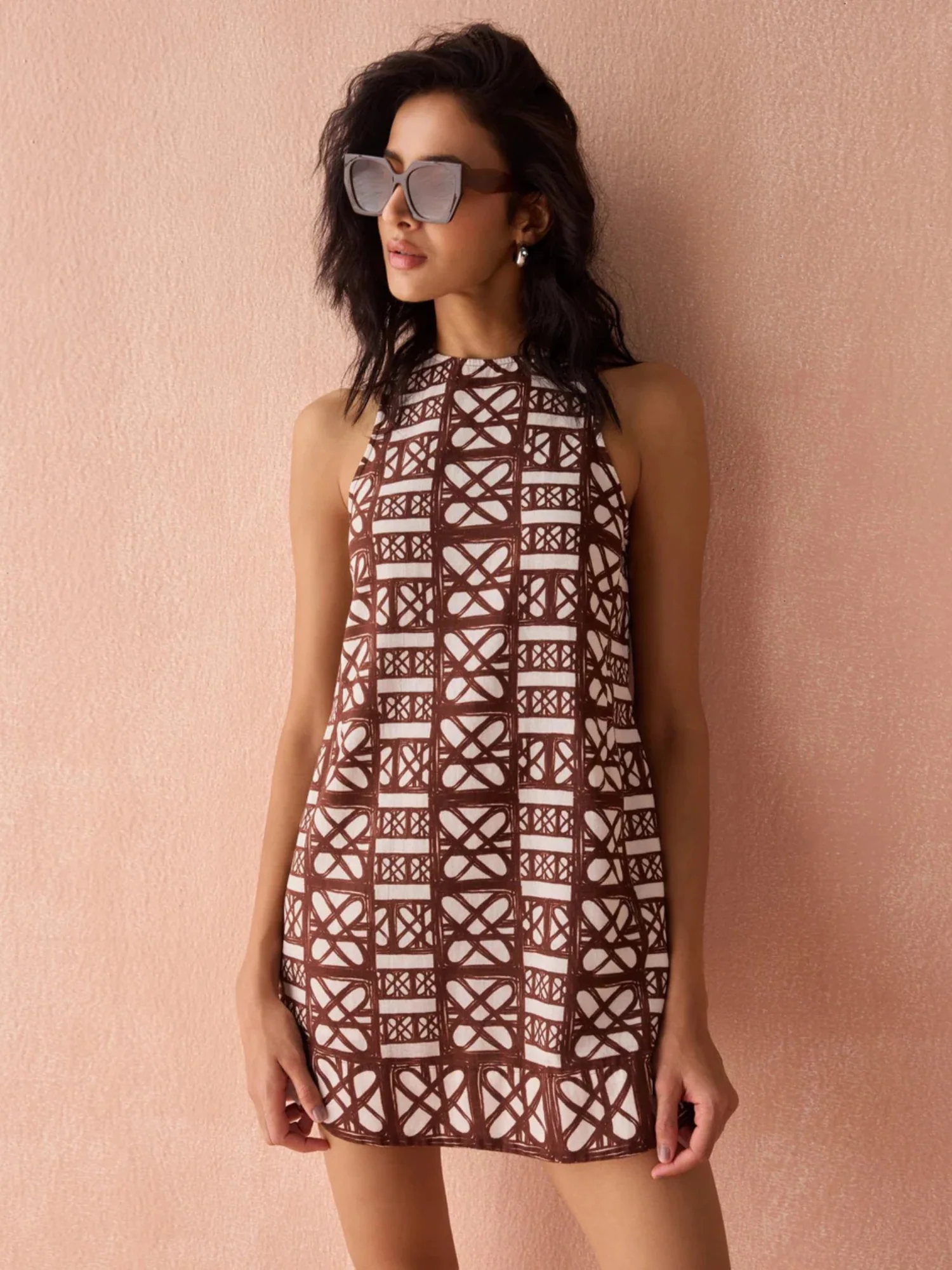 Rylee Mini Dress in Nari Cacao - Image 3