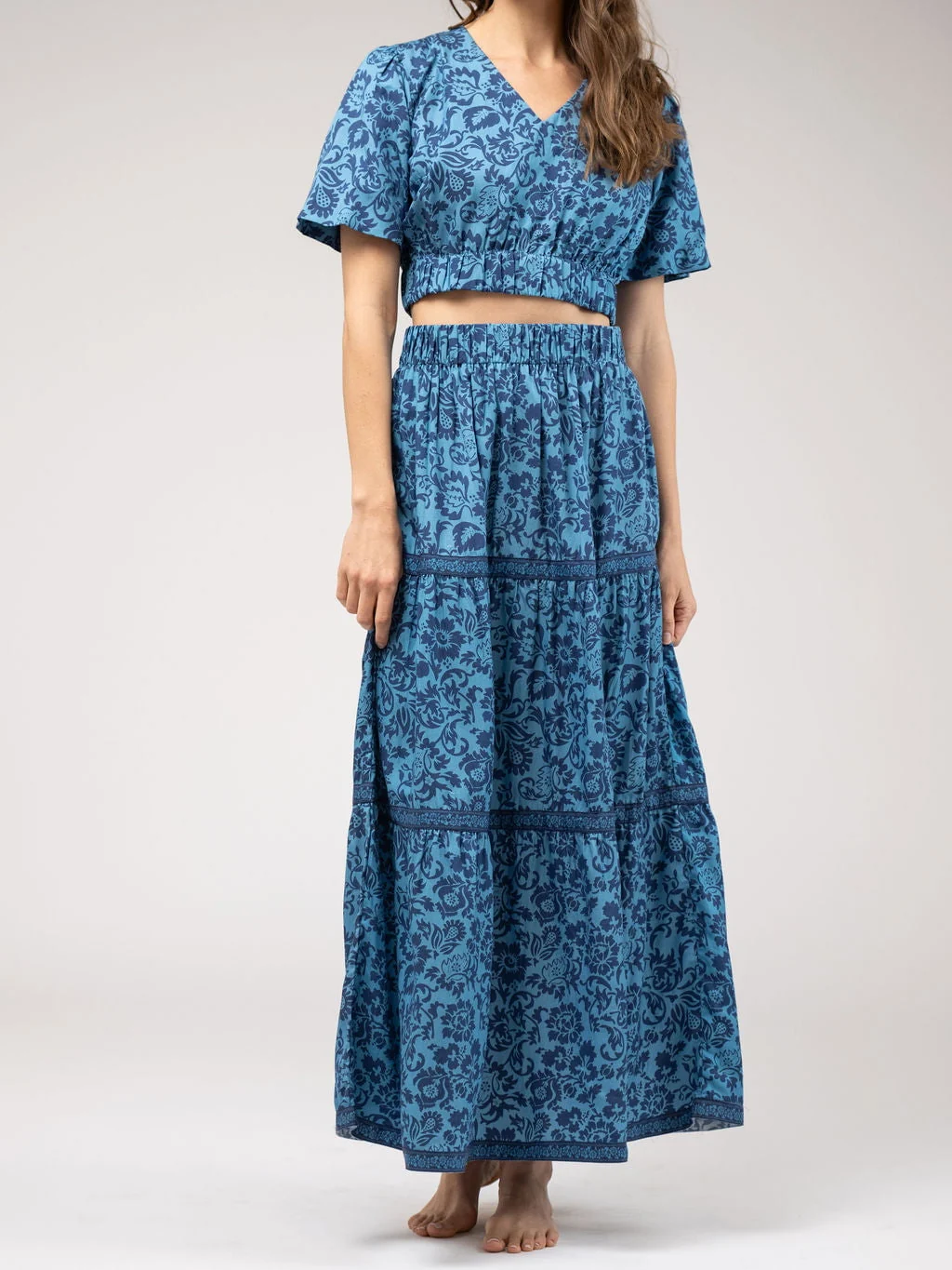 SAMPLE | The Abby Top | Navy Flore | Small - Image 3