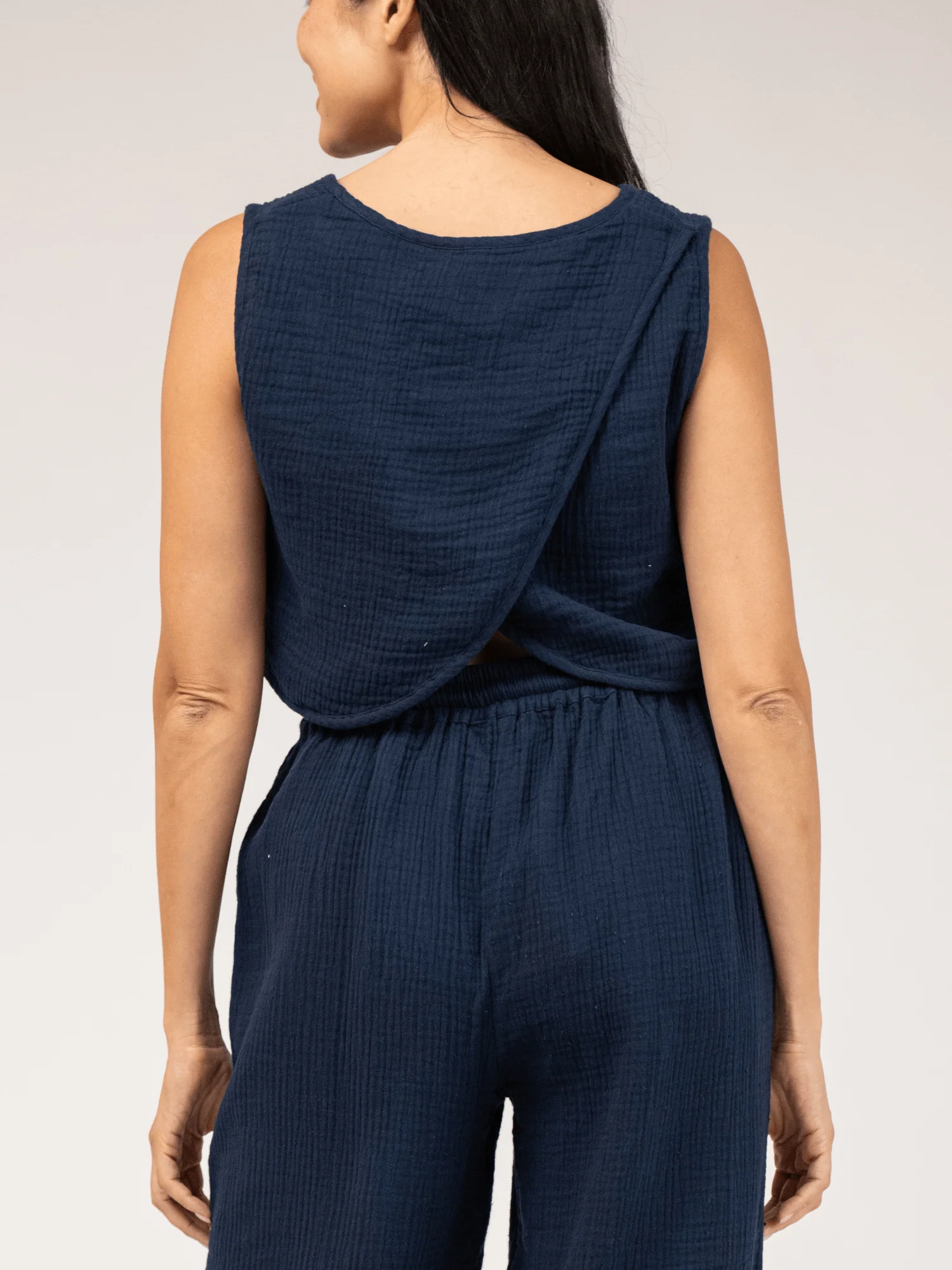 SAMPLE | The Beach Tank | Navy Gauze | Small - Image 3
