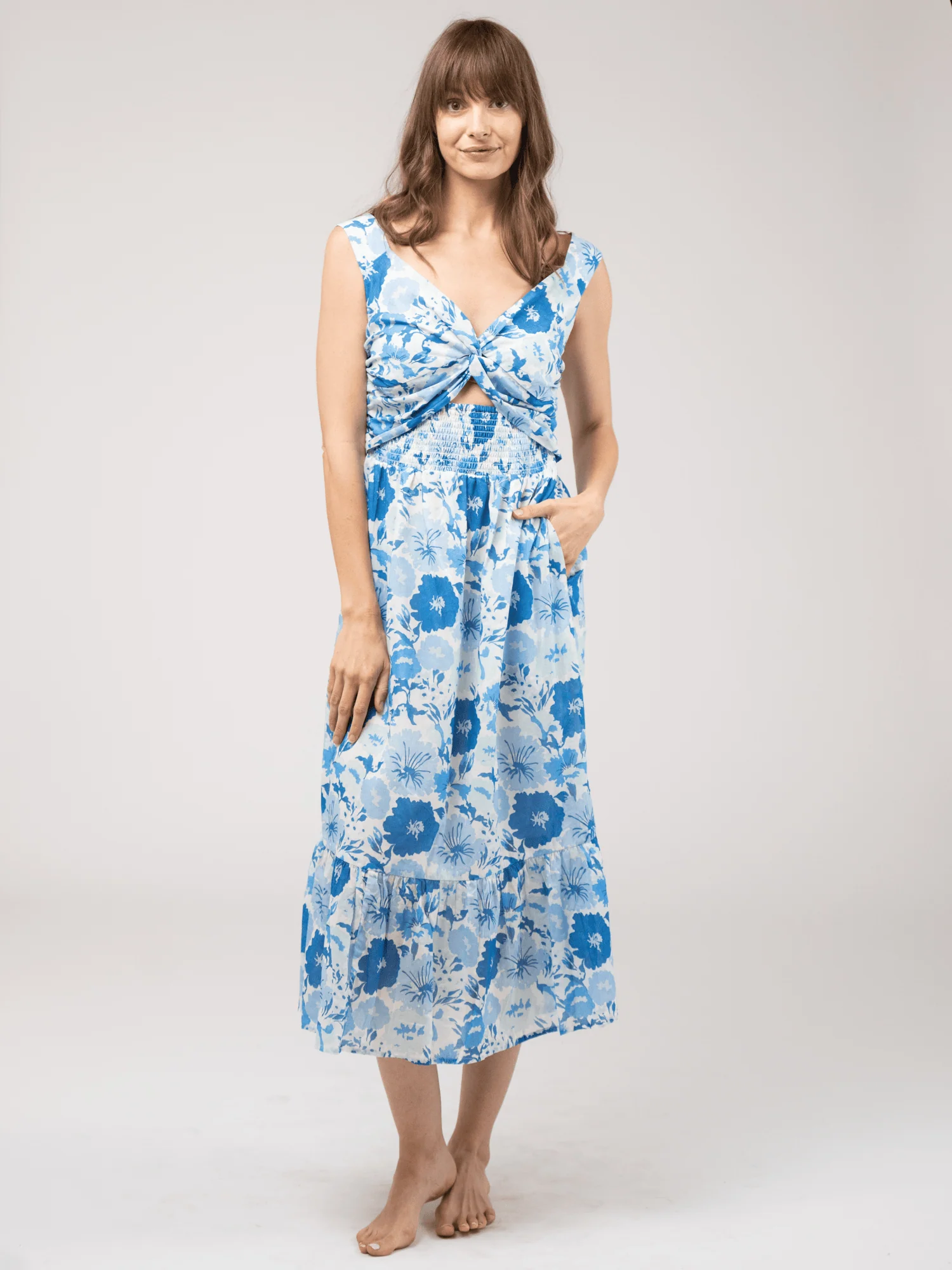 SAMPLE | The Blake Dress | Blue Watercolor | Small