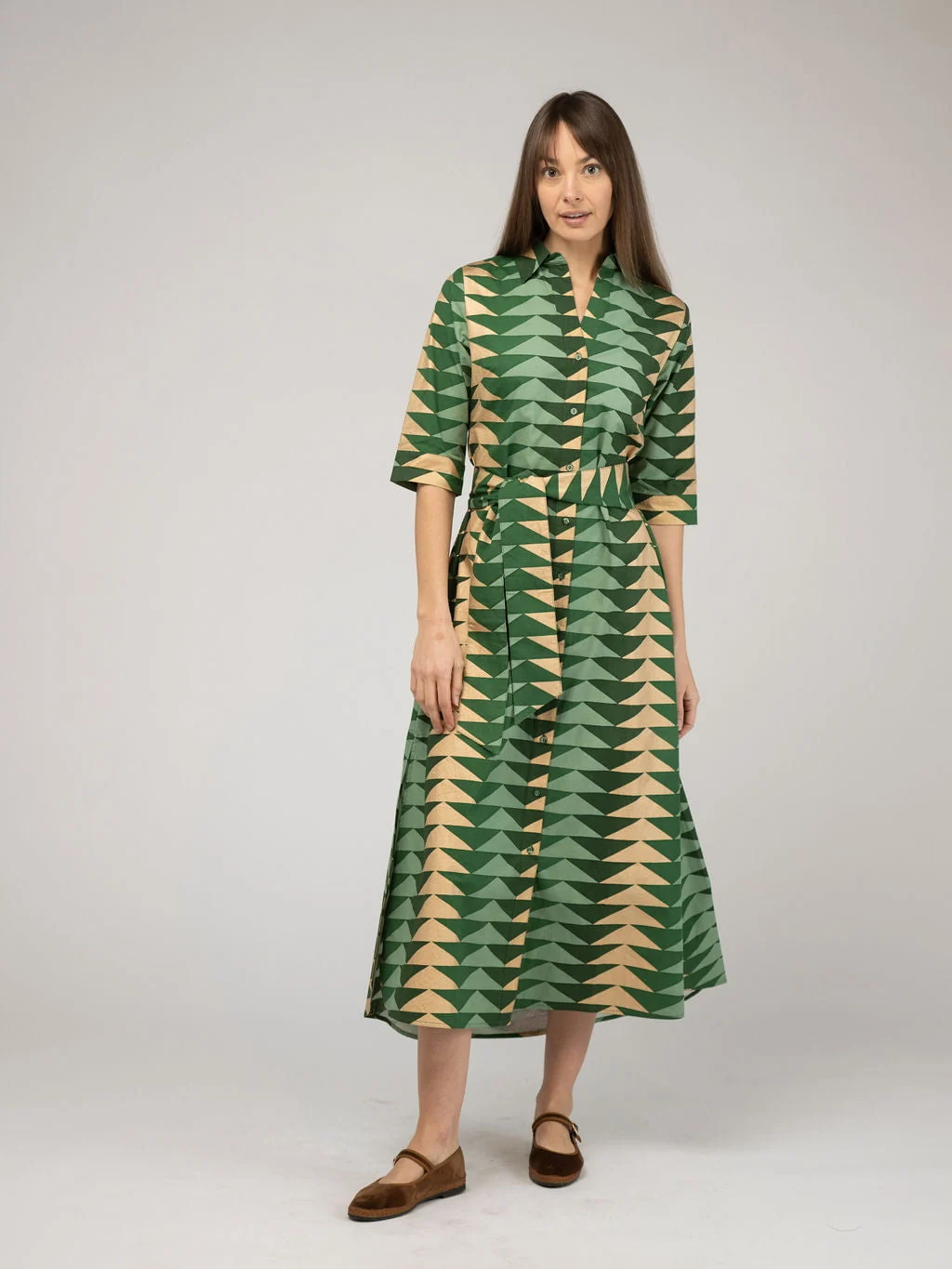 SAMPLE | The Eloise Dress | Pine Bagru Triangle
