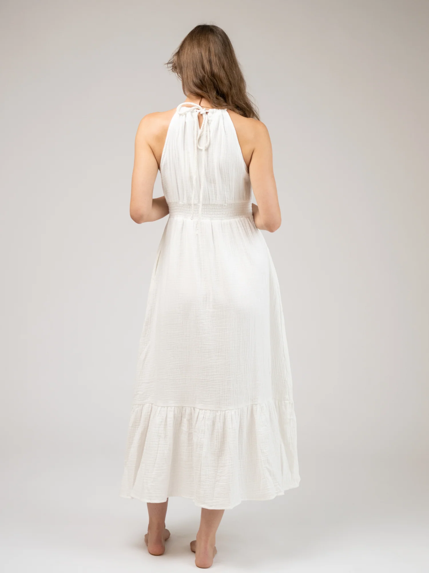 SAMPLE | The Jenna Dress | White Gauze | Small - Image 3