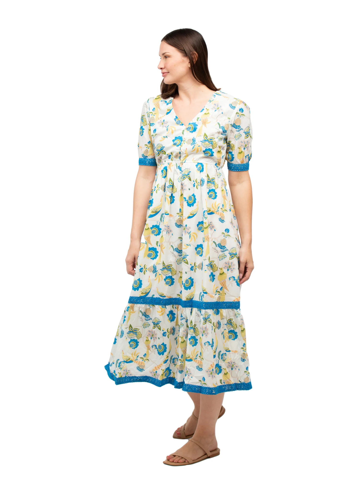 SAMPLE | The Kaitlyn Dress | White Peacock | Medium