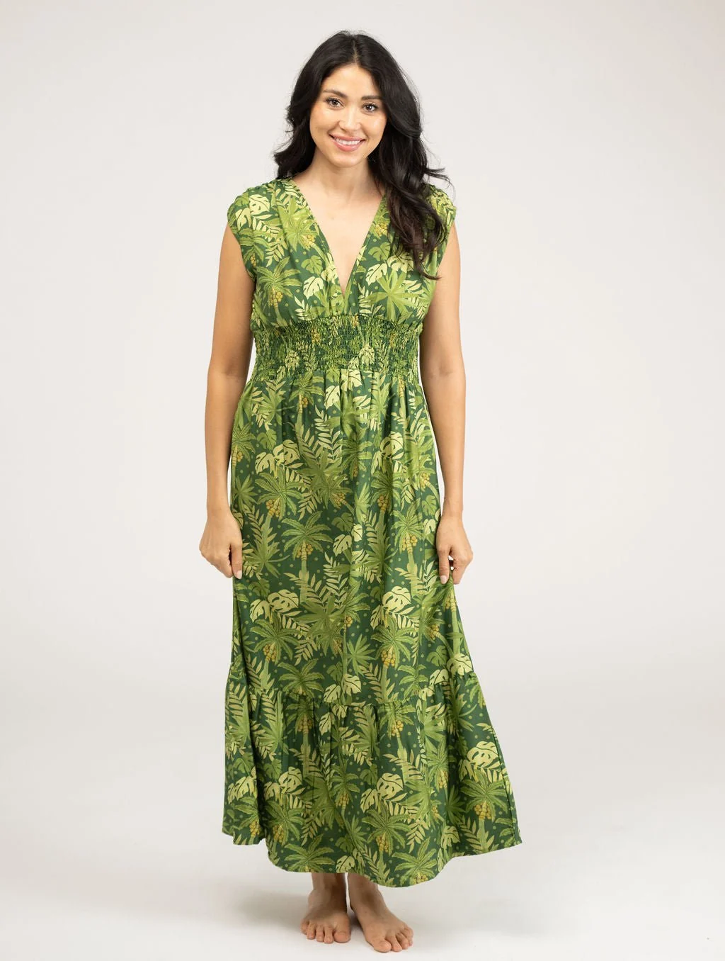 SAMPLE | The Lauren Dress | Dark Palm Leaf | Small
