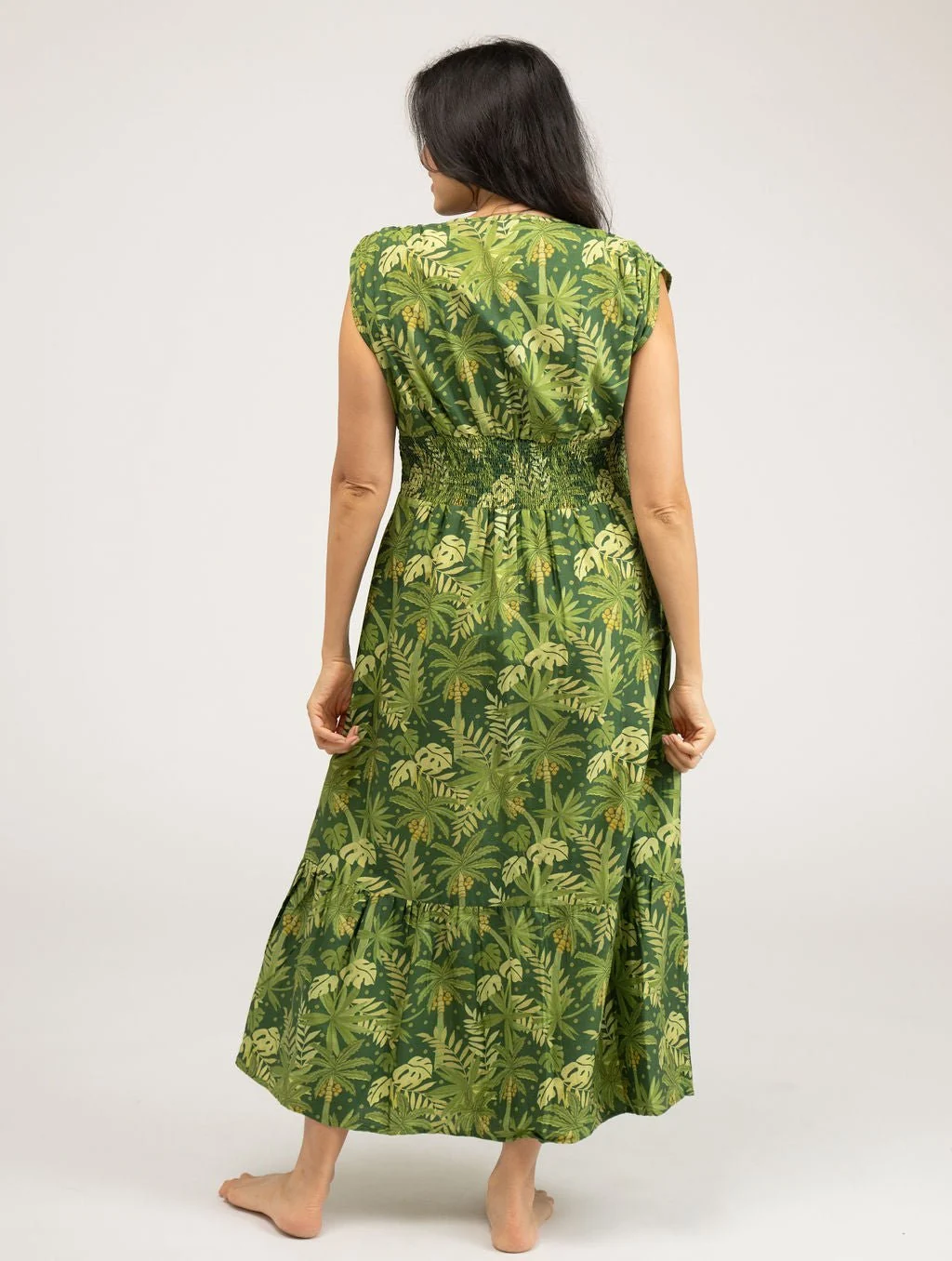 SAMPLE | The Lauren Dress | Dark Palm Leaf | Small - Image 3