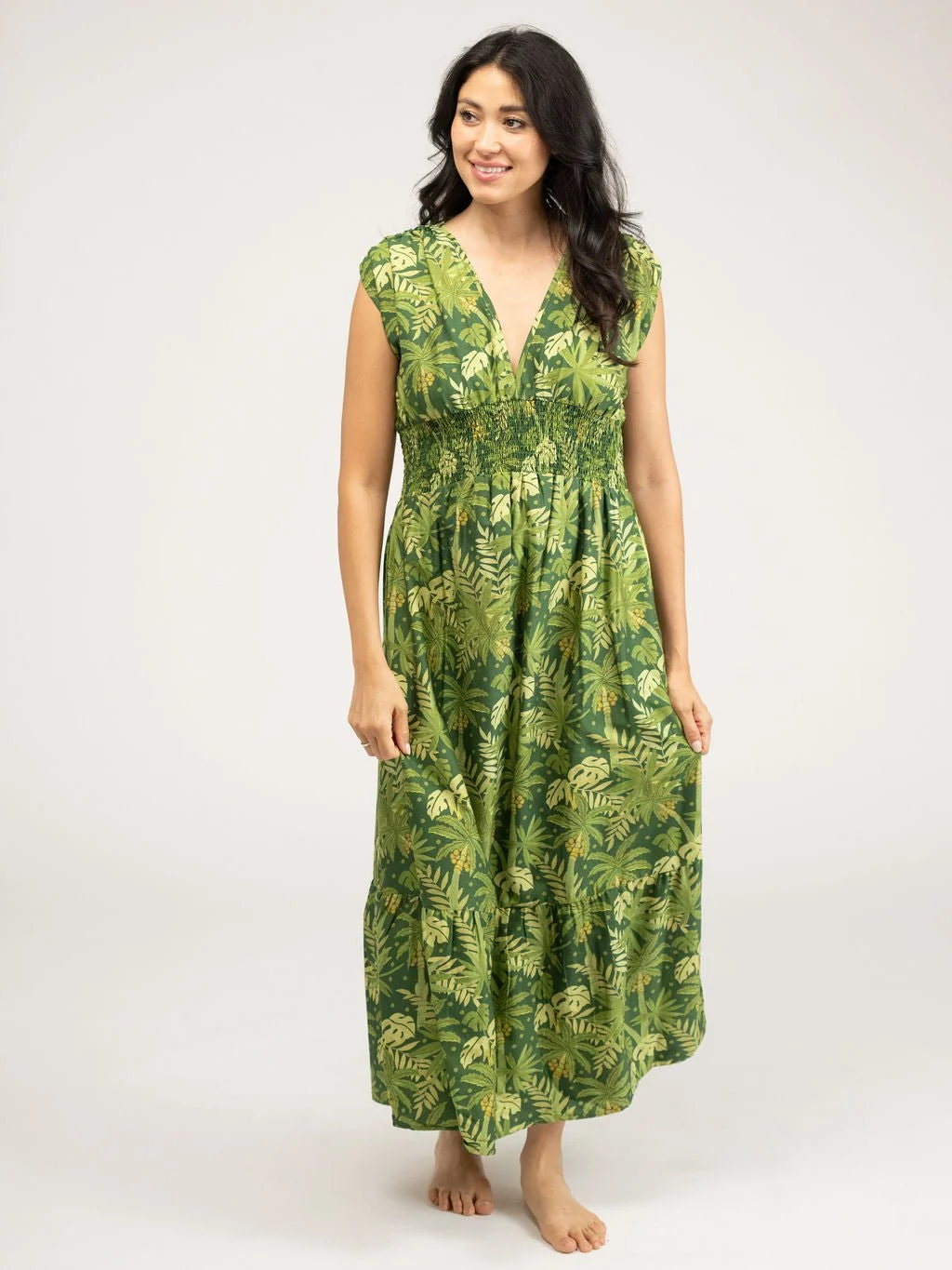 SAMPLE | The Lauren Dress | Dark Palm Leaf | Small - Image 4