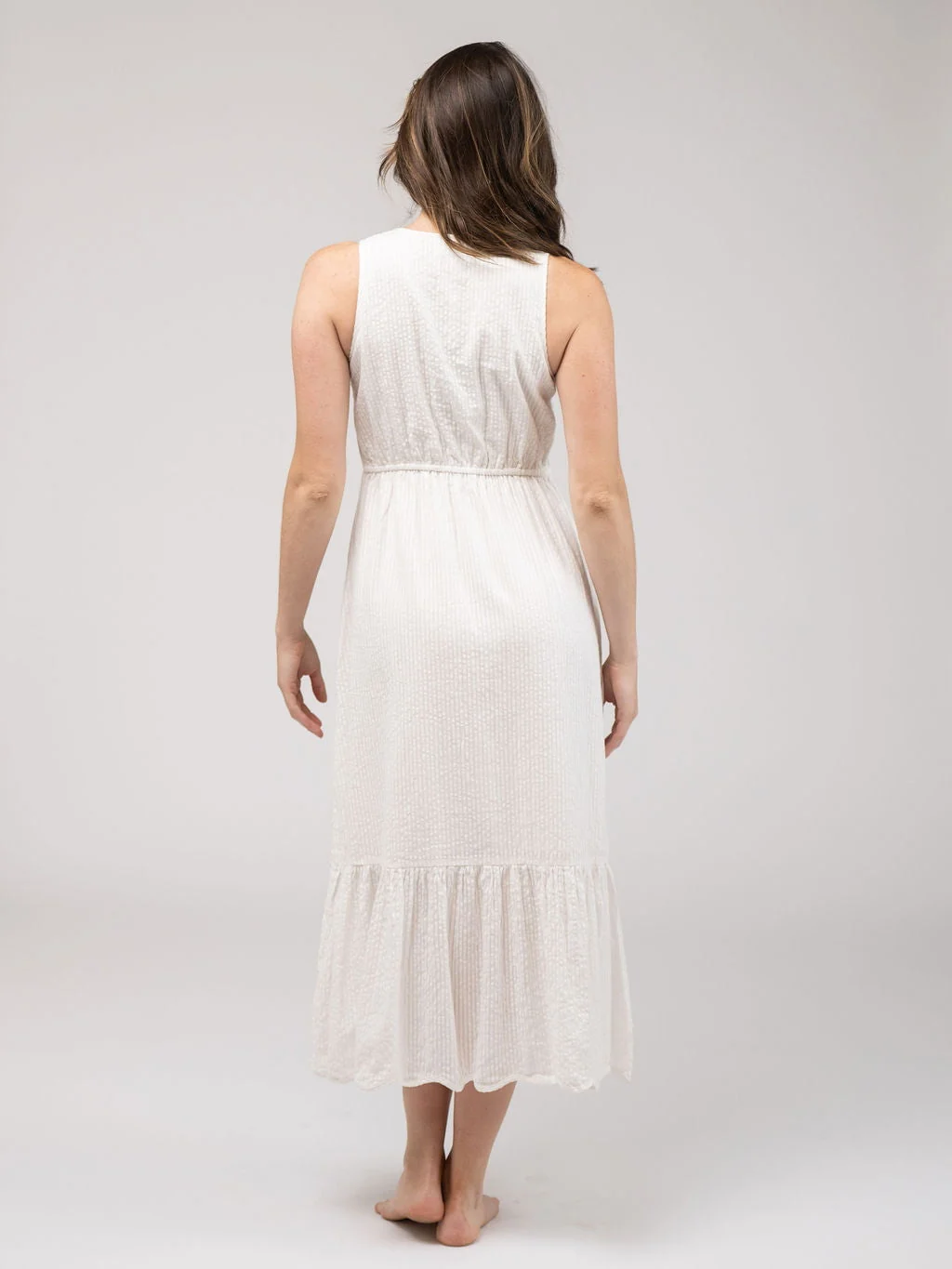 SAMPLE | The Lina Dress | White Seersucker | Small - Image 5