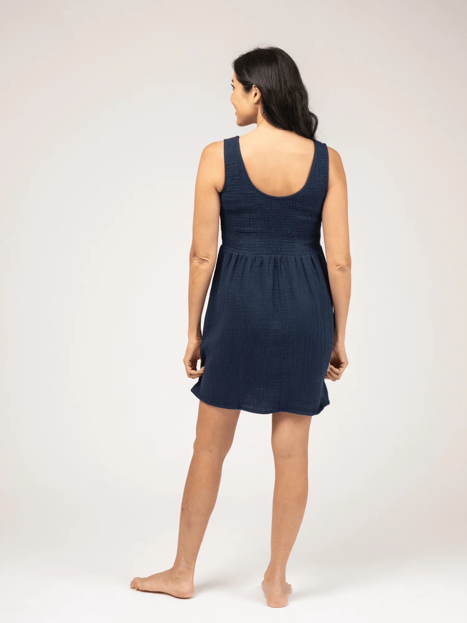 The Maggie Mini Dress | Navy Gauze - Image 3