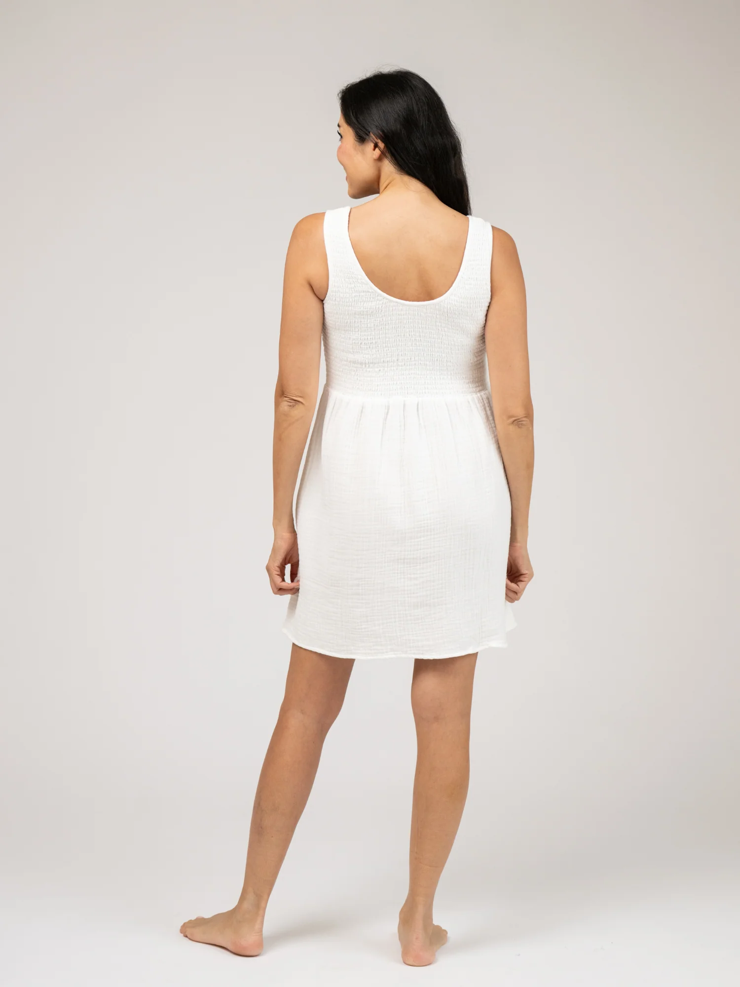 SAMPLE | The Maggie Mini Dress | White Gauze | Small - Image 3