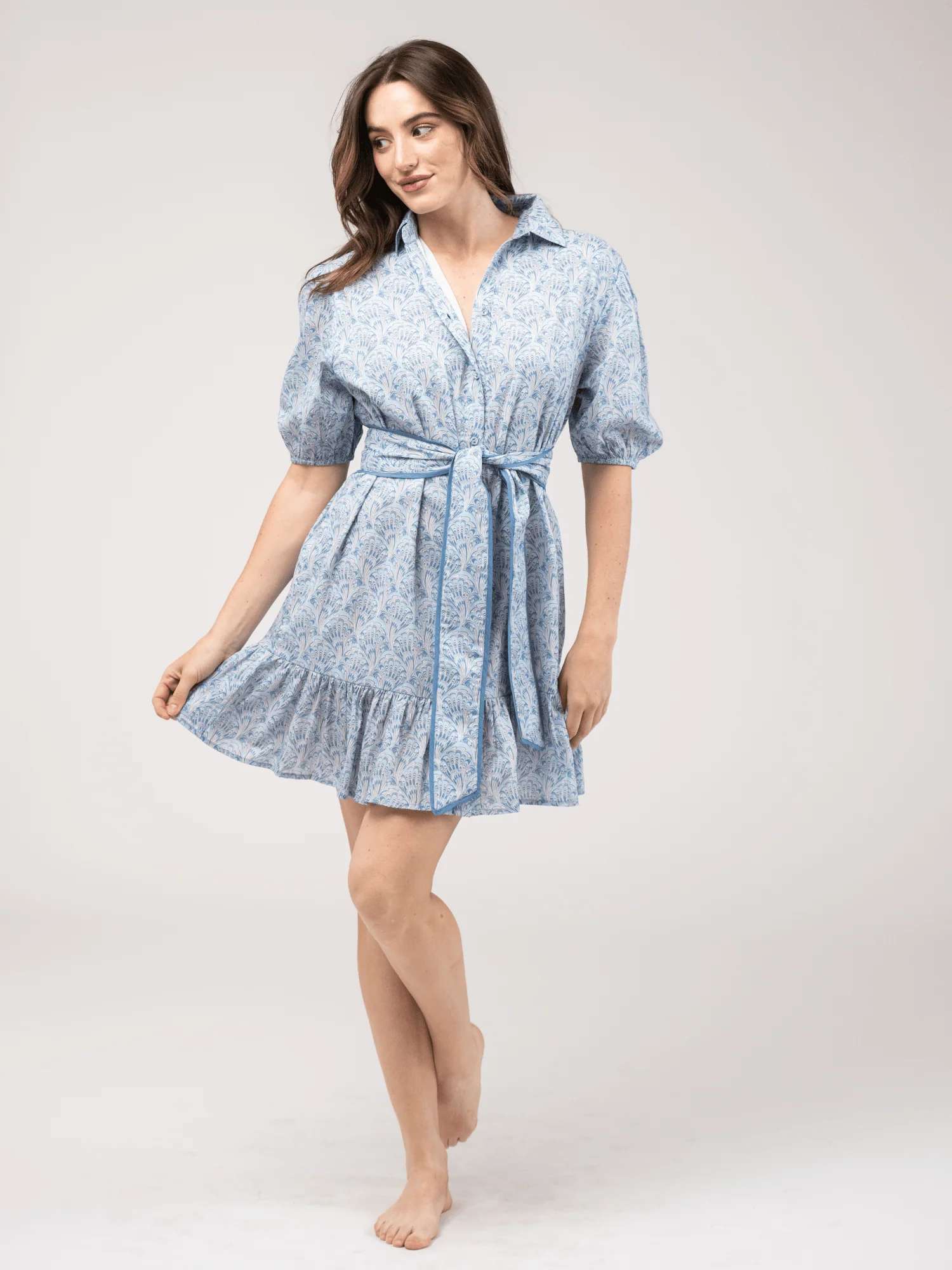 SAMPLE | The Monica Dress | Blue Swirl | Small