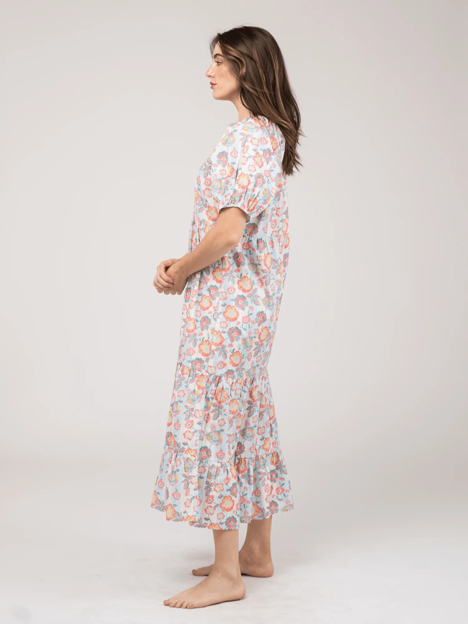SAMPLE | The Poppy Dress | Pink Picnic Stripes | Small - Image 2