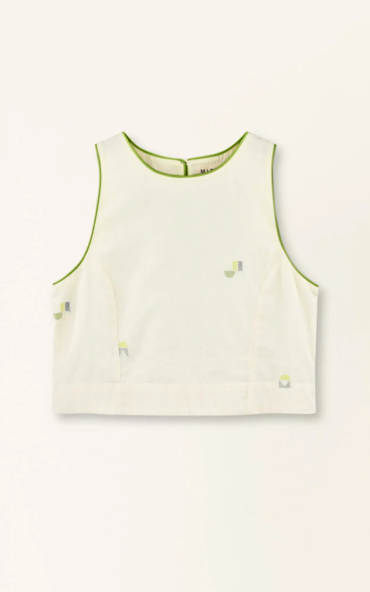 Santanyi Tank in Lime Jamdani - Image 7