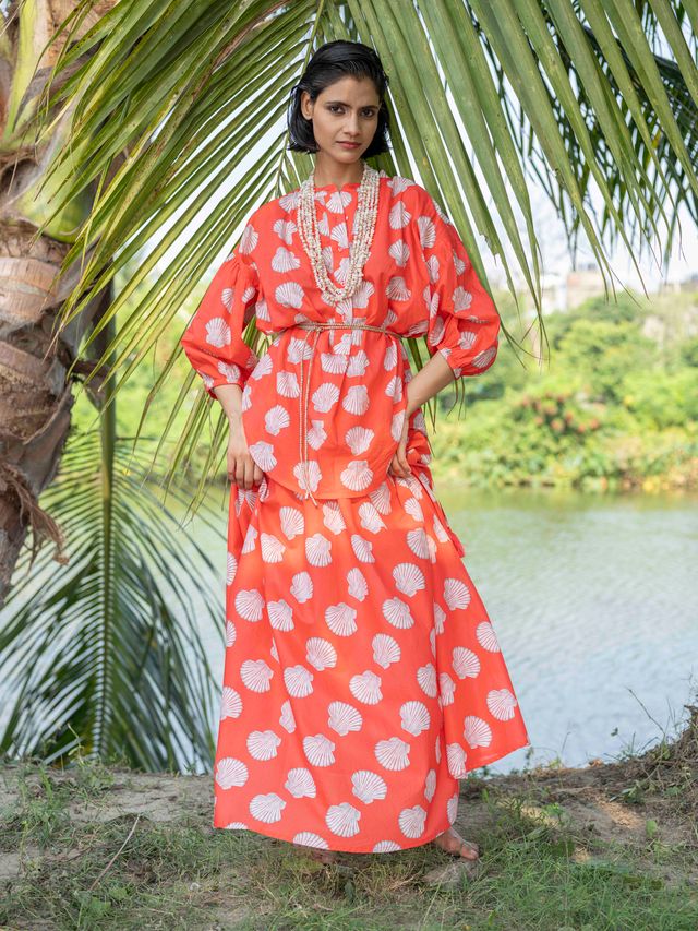 Sassafras Blouse in Red Shells - Image 2