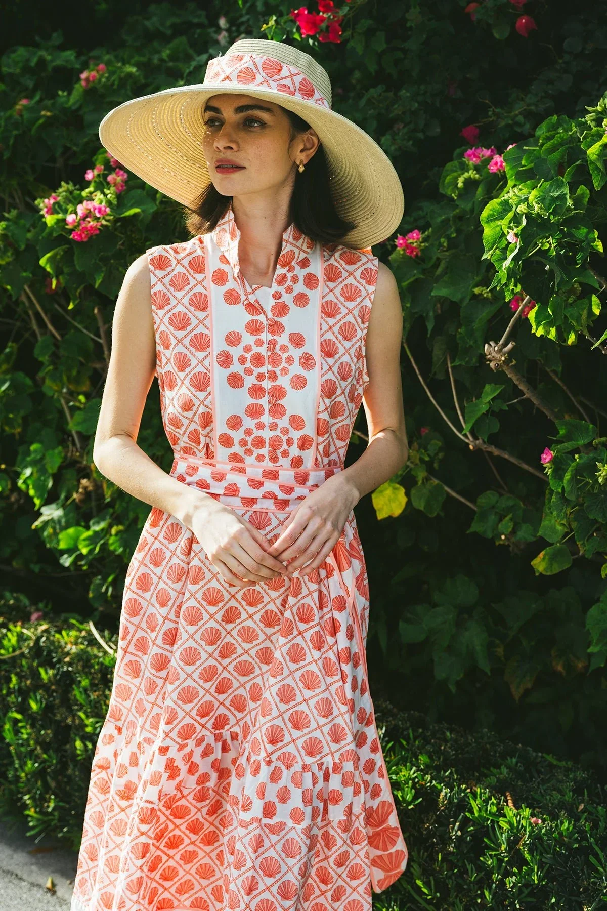 Sleeveless SUE SARTOR Flounce | Pink / Coral Scallop Shell - Image 2