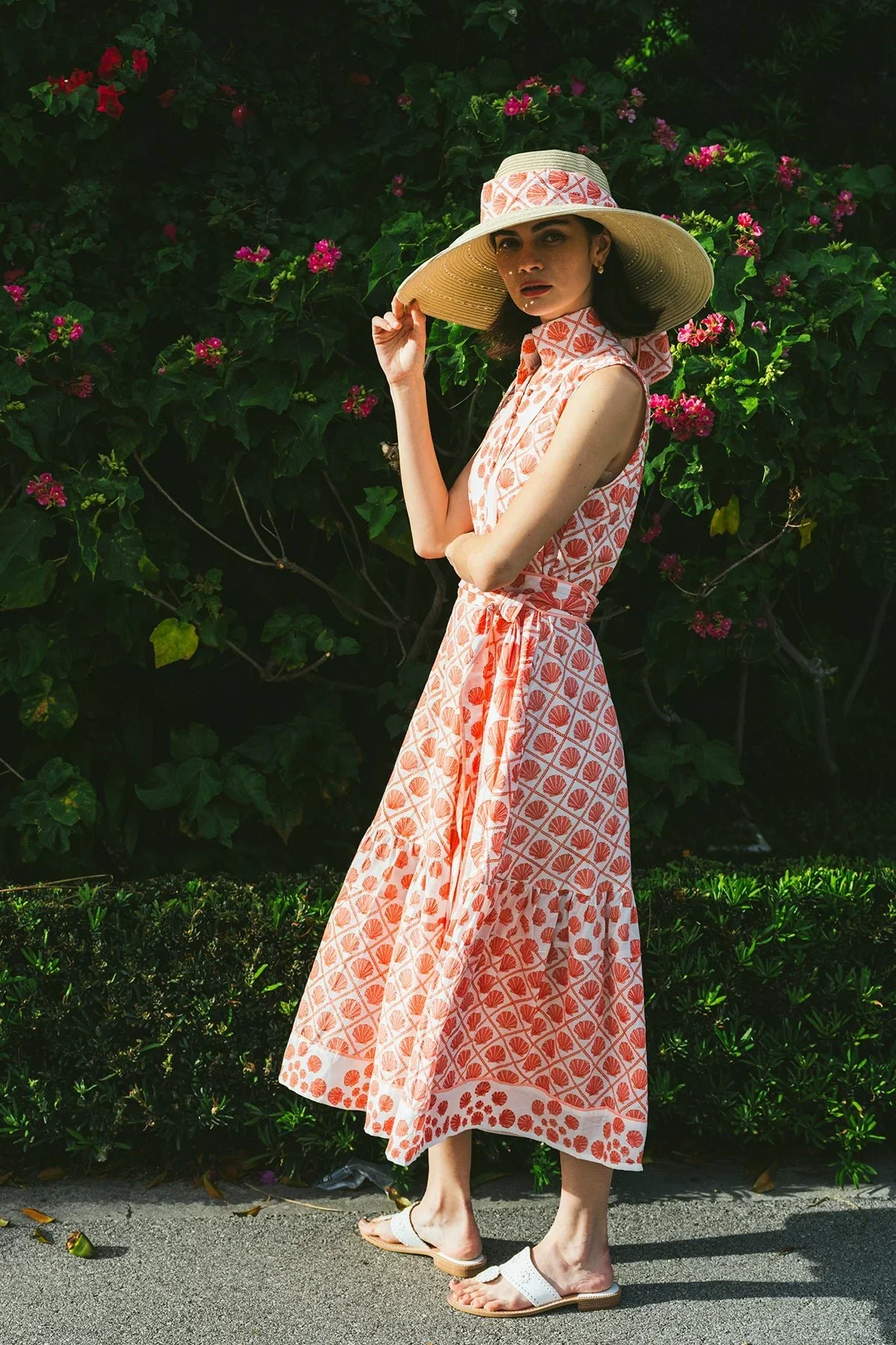 Sleeveless SUE SARTOR Flounce | Pink / Coral Scallop Shell - Image 4