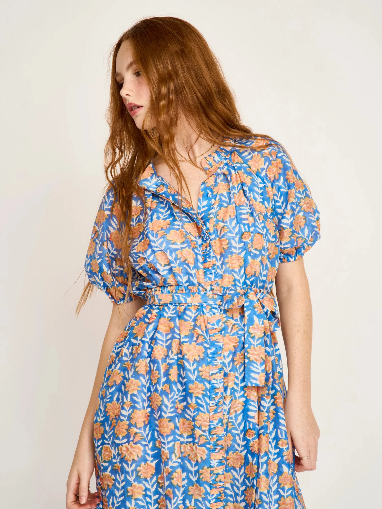 Somerset Dress in Tangerine Carnation - Image 2