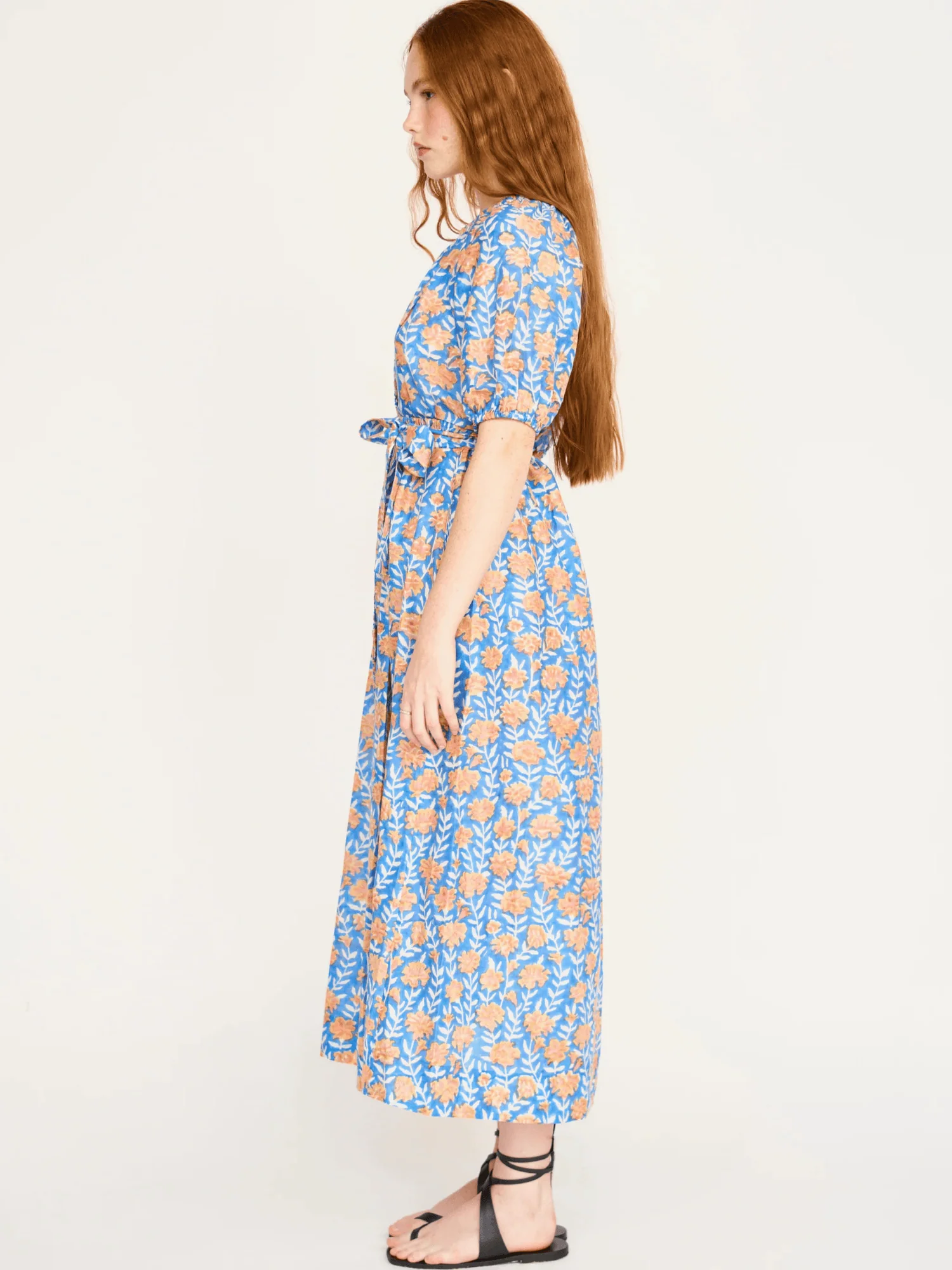 Somerset Dress in Tangerine Carnation - Image 3