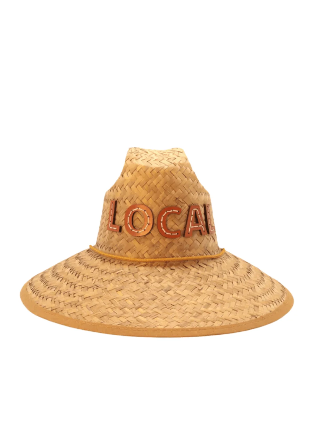 Straw Hat | Brown Leather Local