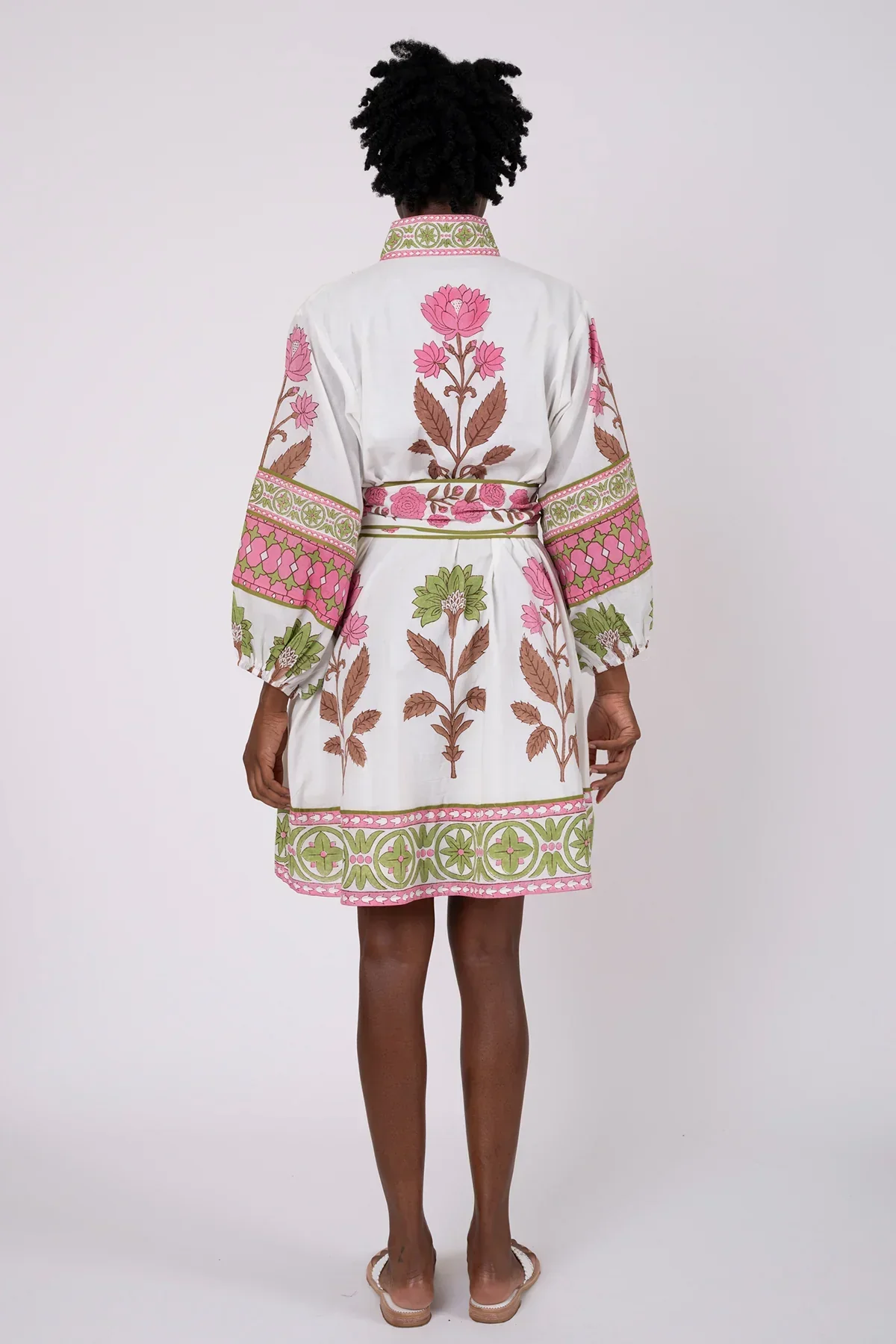 SUE SARTOR Flounce Shorty | Pink/Peridot Dahlia - Image 6