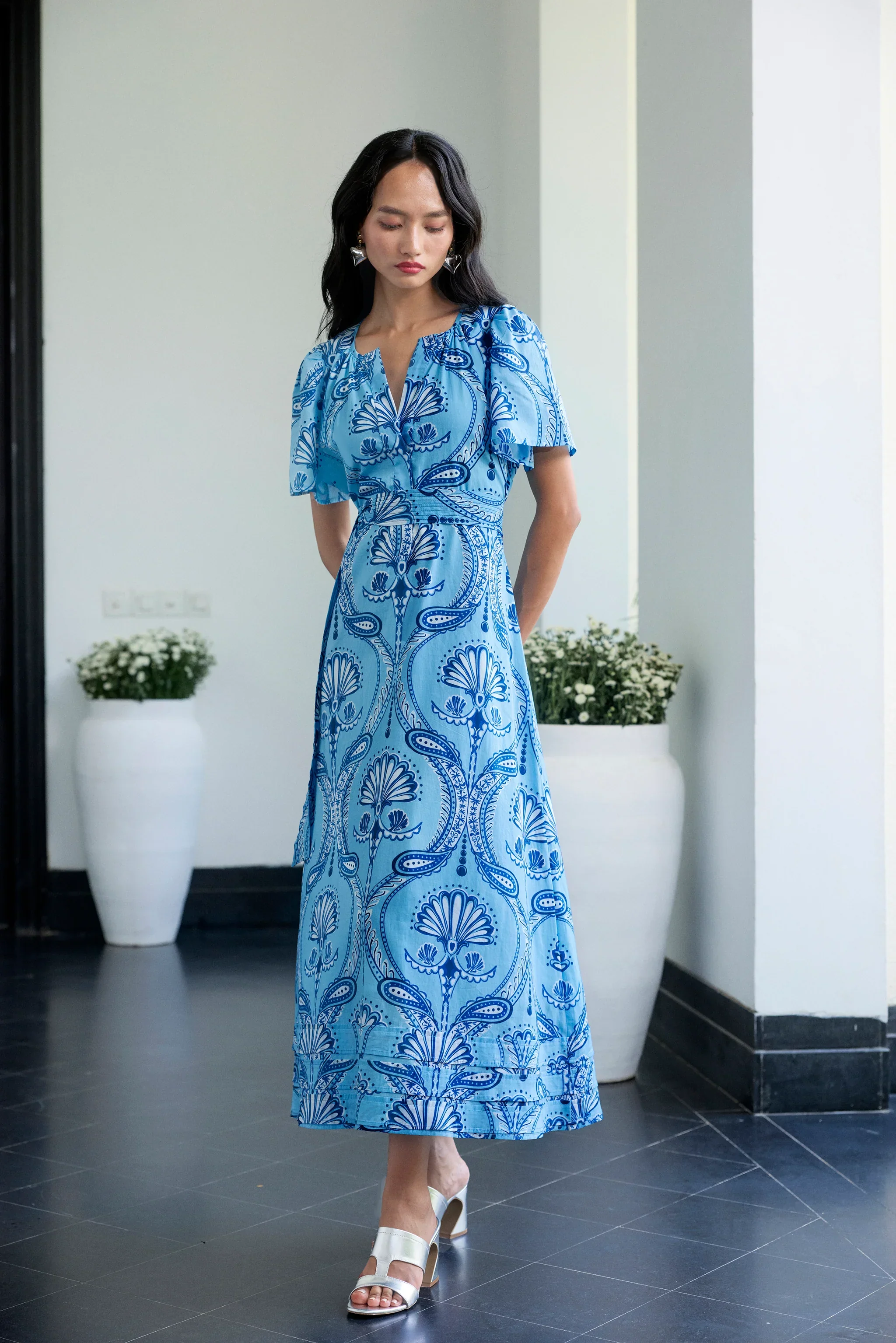 Suzi Dress in Aqua Cabaret - Image 6