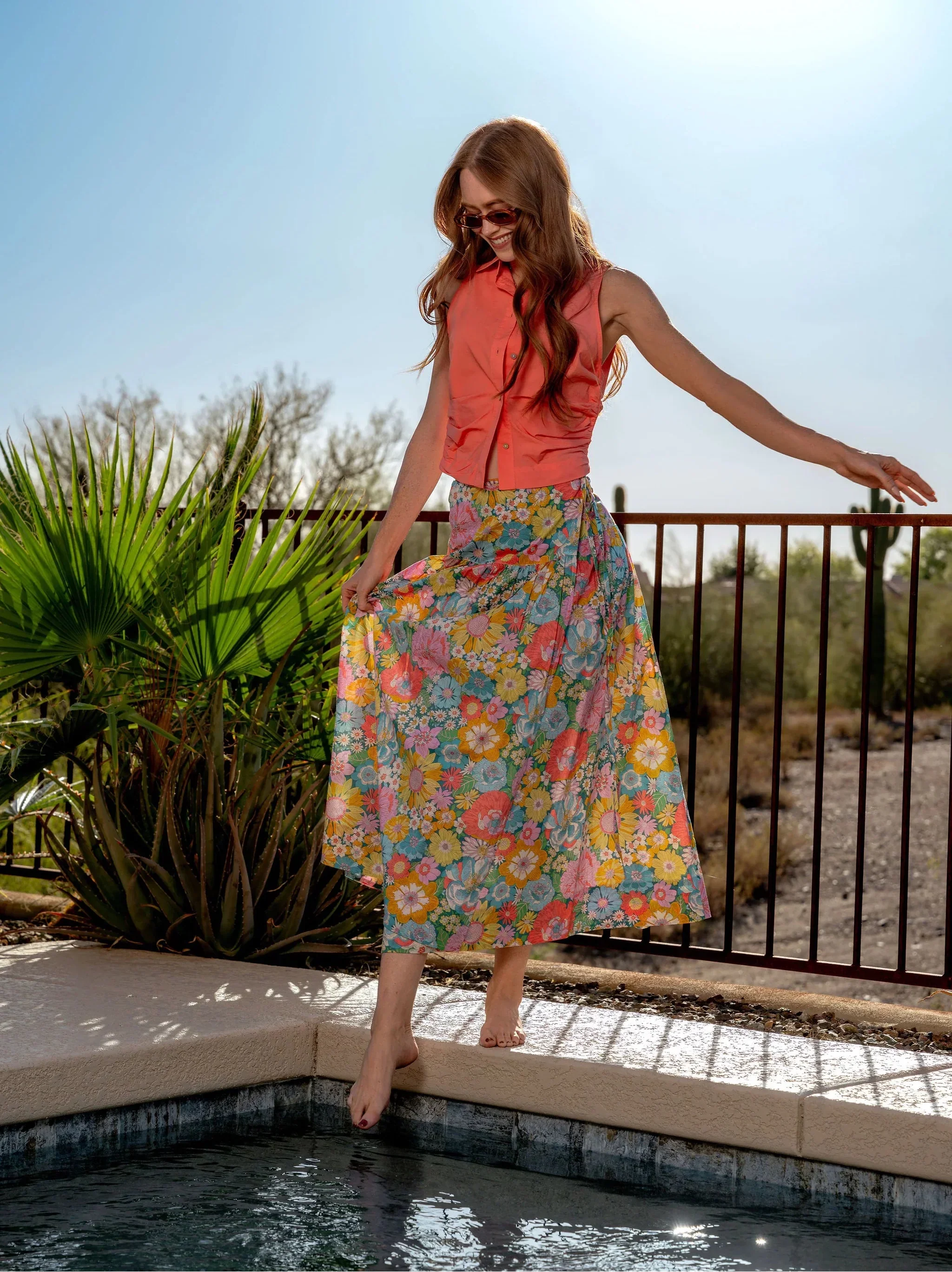 Taylor Wrap Skirt in Summers In The Sun 2 Liberty Print