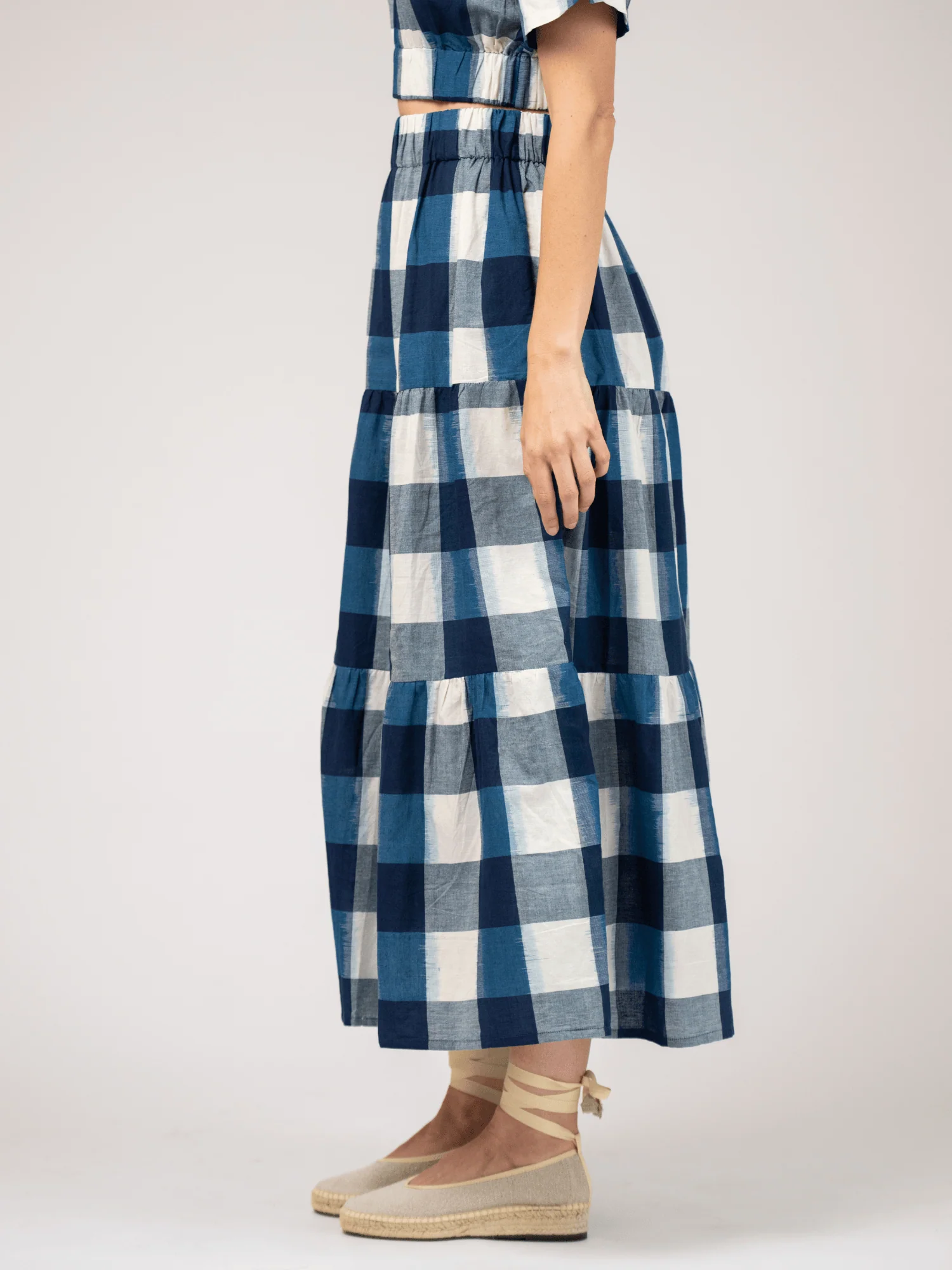The Abby Set | Navy Check Ikat - Image 5