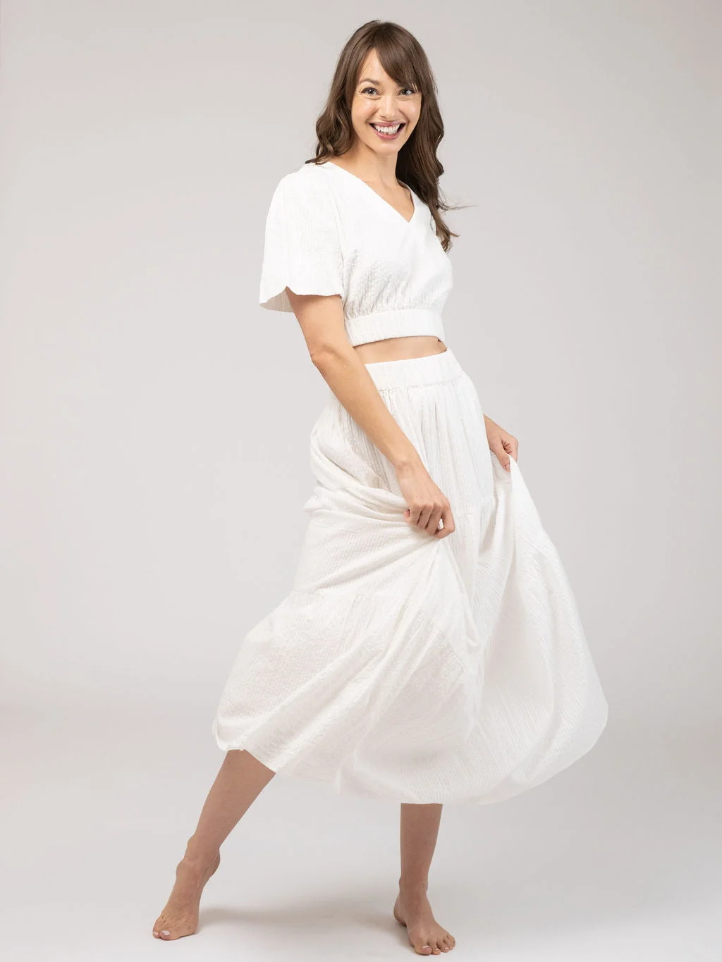 The Abby Skirt | White Seersucker - Image 5