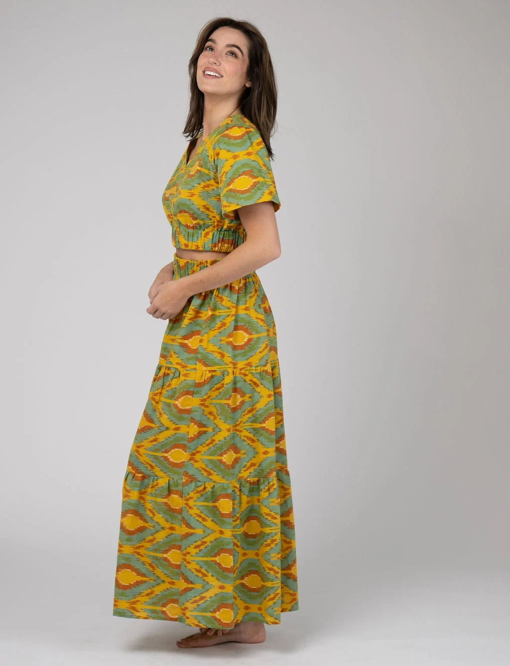 The Abby Top | Eco Yellow Ikat - Image 4