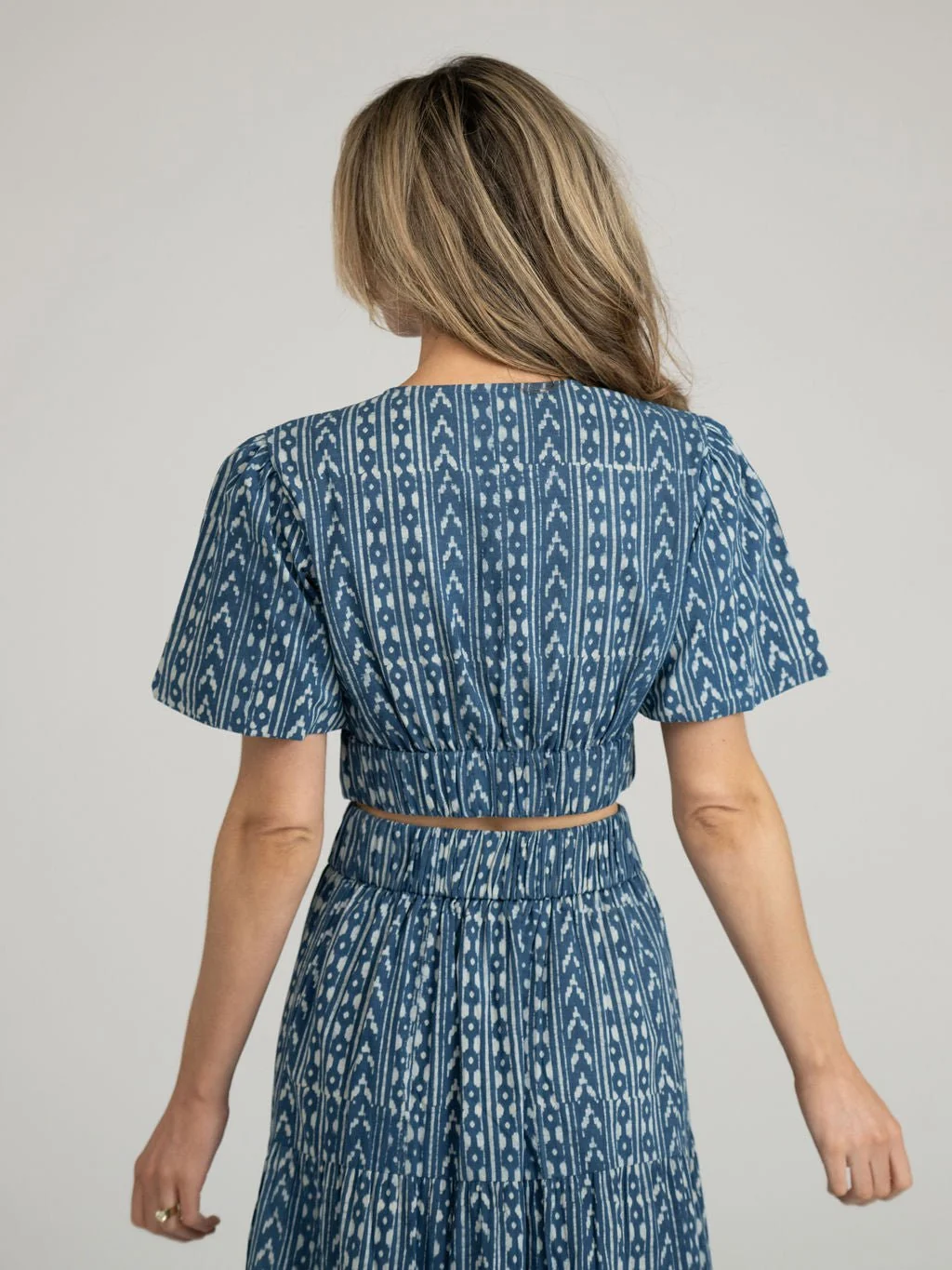 The Abby Top | Navy Stripe India Resist - Image 3