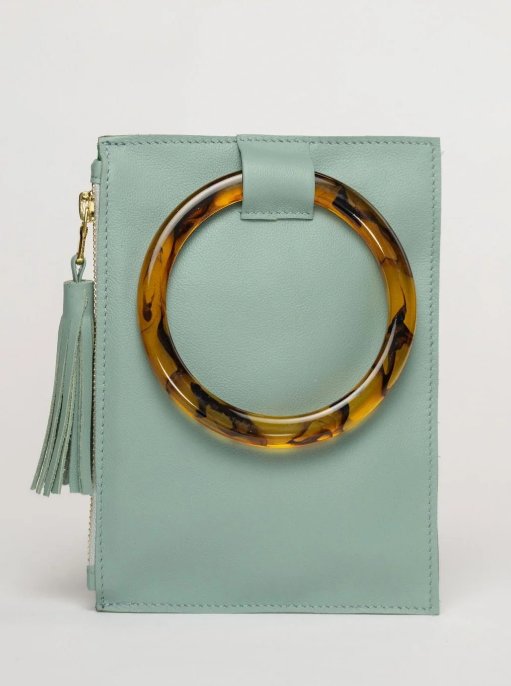 The Acrylic Ring Wristlet | Seafoam