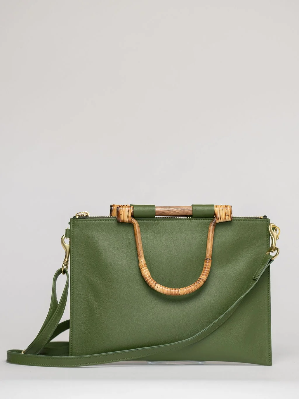 The Bamboo Clutch + Crossbody | Hunter Green