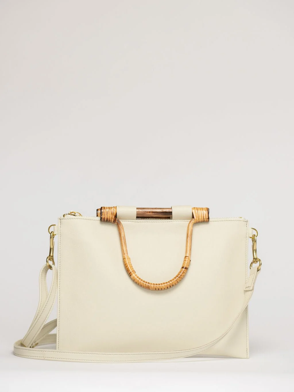 The Bamboo Clutch + Crossbody | Ivory