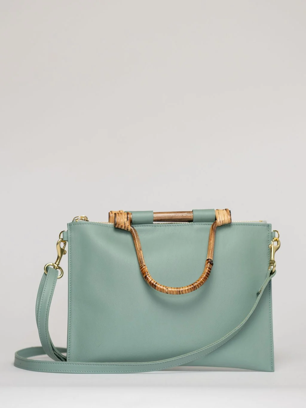 The Bamboo Clutch + Crossbody | Seafoam