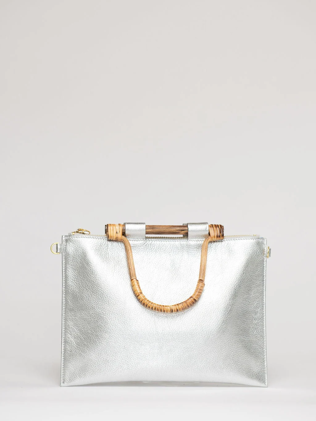 The Bamboo Clutch + Crossbody | Silver - Image 2
