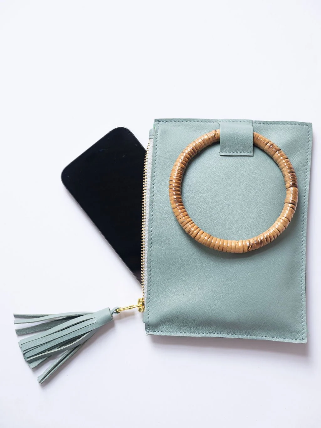 The Bamboo Ring Wristlet | Seafoam - Image 5