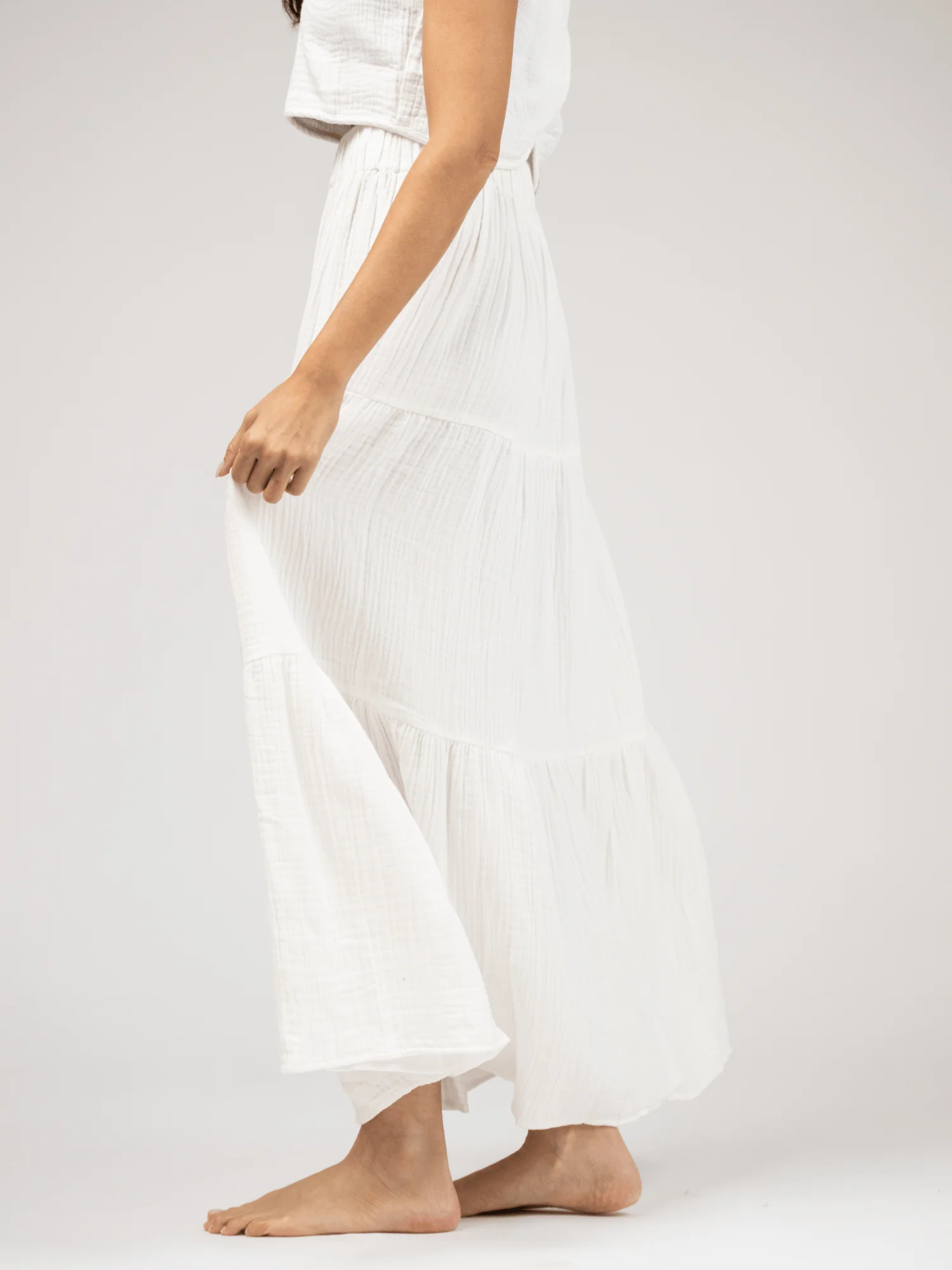 The Beach Tank + Abby Skirt Set | White Gauze - Image 7