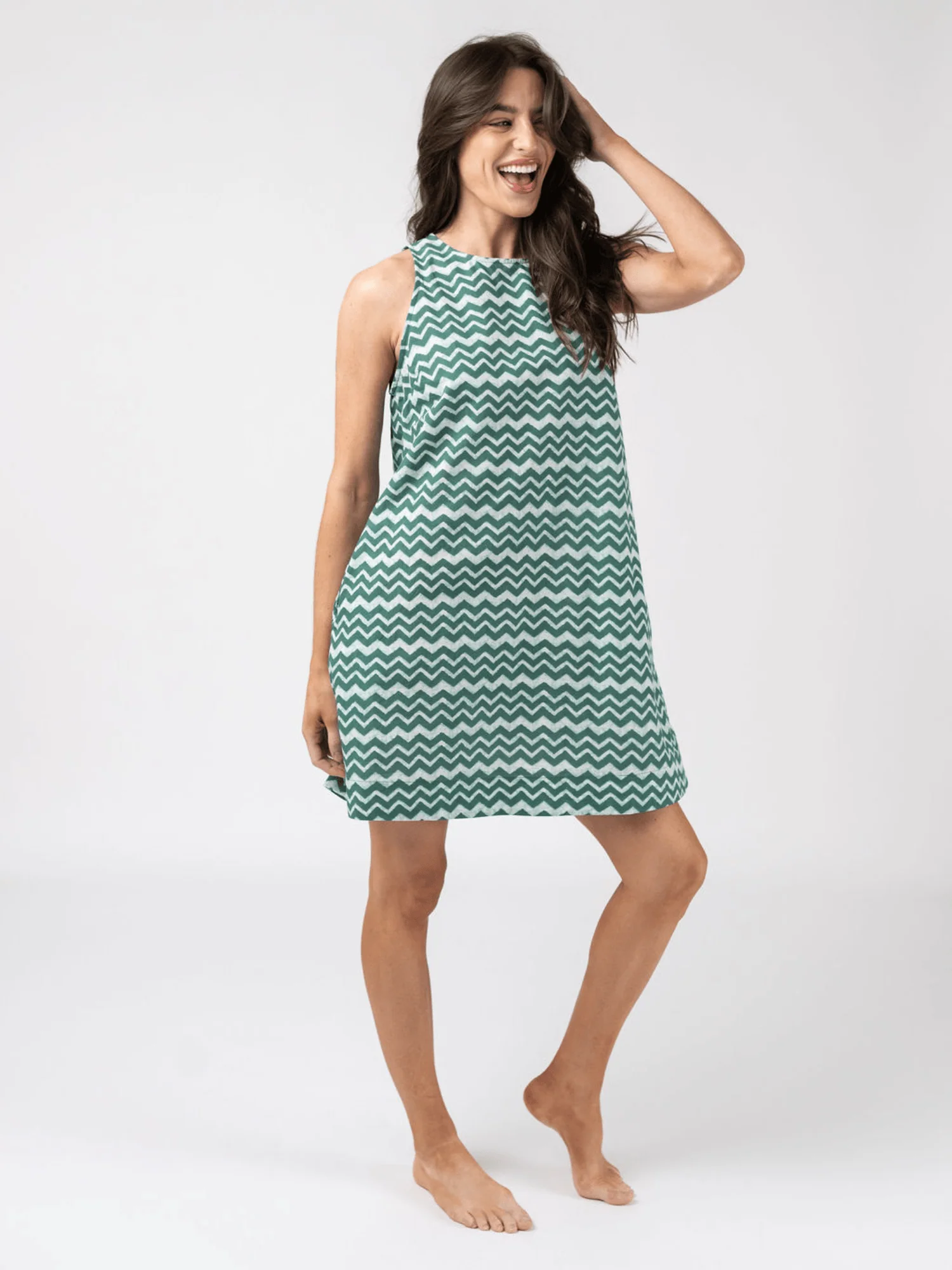 The Capri Shift Dress | Cyan Wave - Image 2