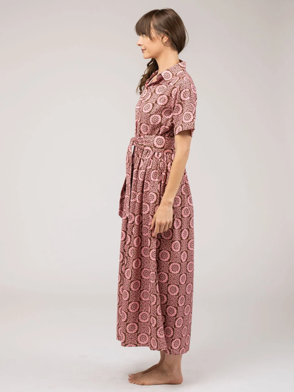 The Elle Maxi Dress | Pink Flower Check - Image 3