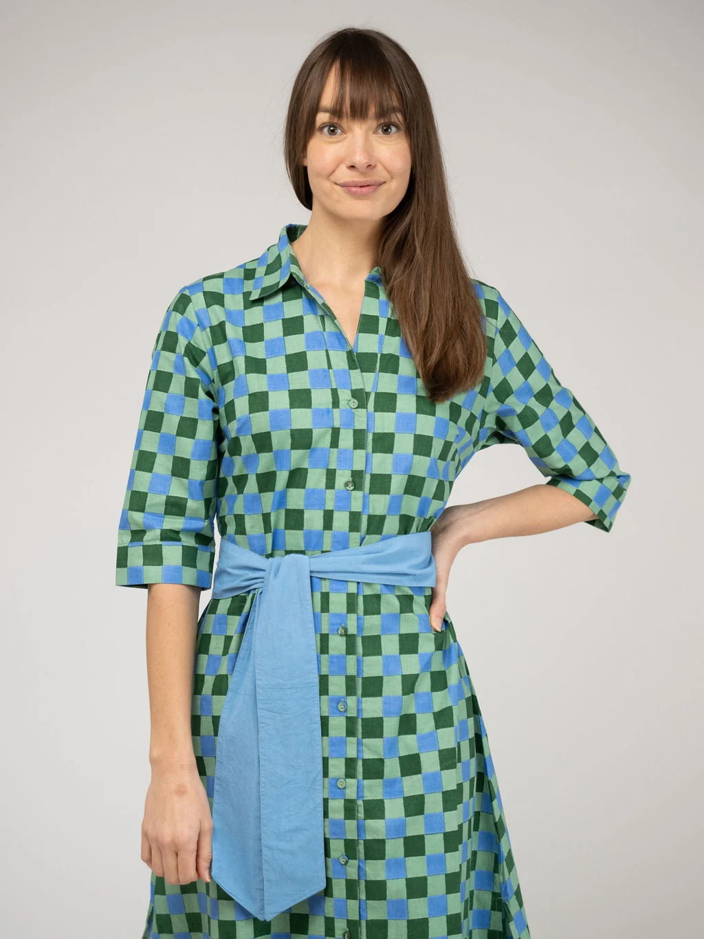 The Eloise Dress | Green Check Block - Image 4