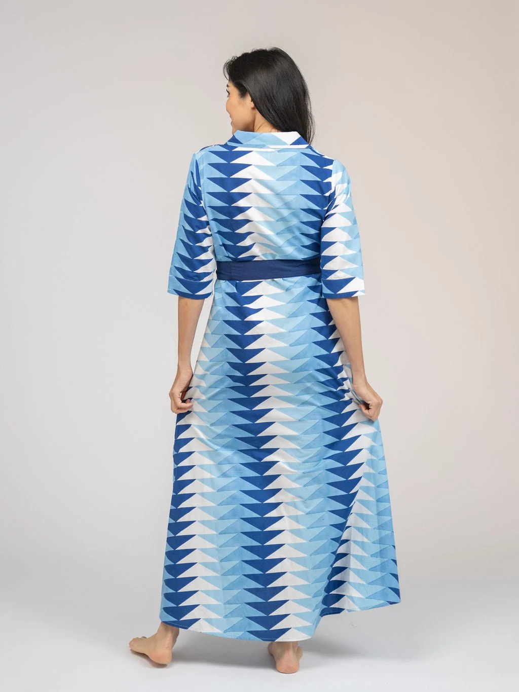 The Eloise Dress | Ocean Bagru Triangle - Image 6